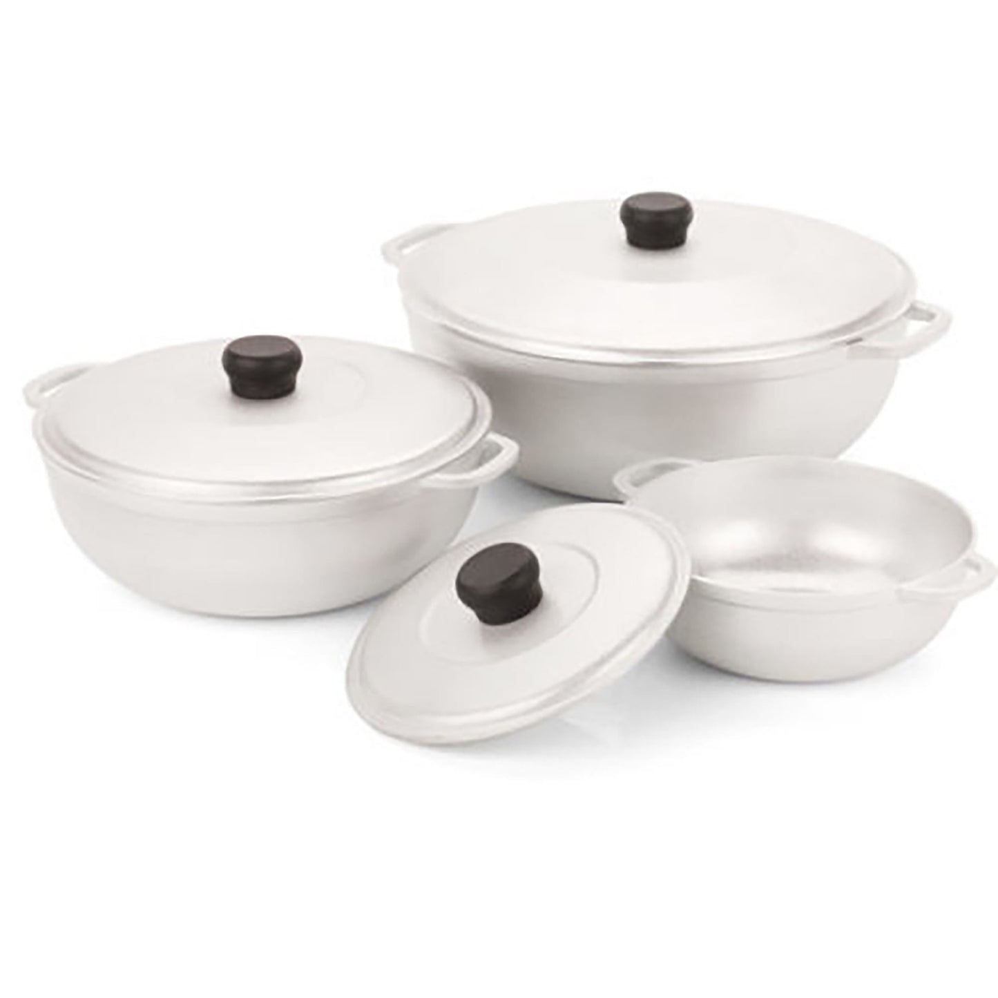 IMUSA 1.5/2.5/5.2qt Cast Aluminum Caldero 3pc Set - 18/22/28cm