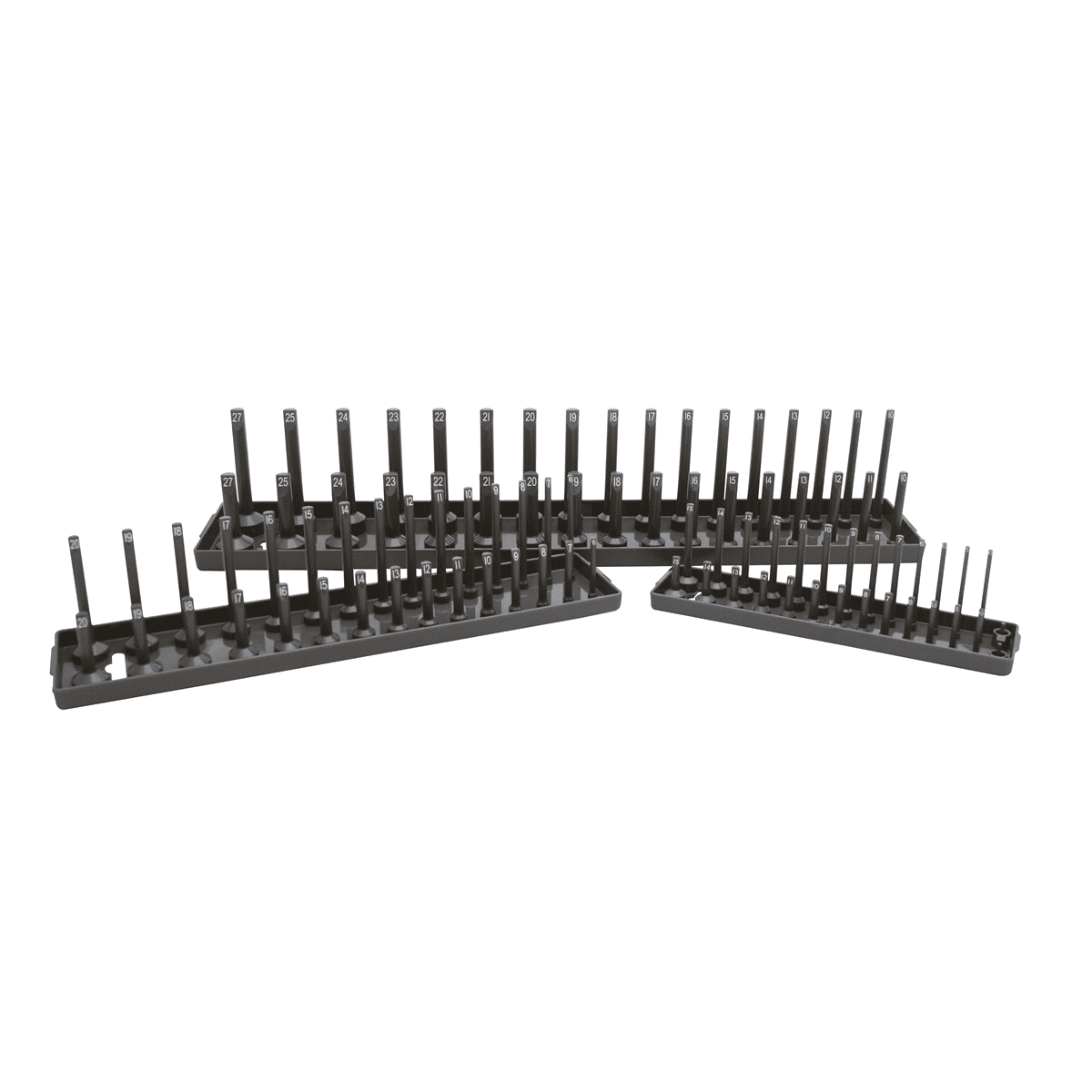 K-Tool 72475 3-pc Metric Socket Holder Set, Gray