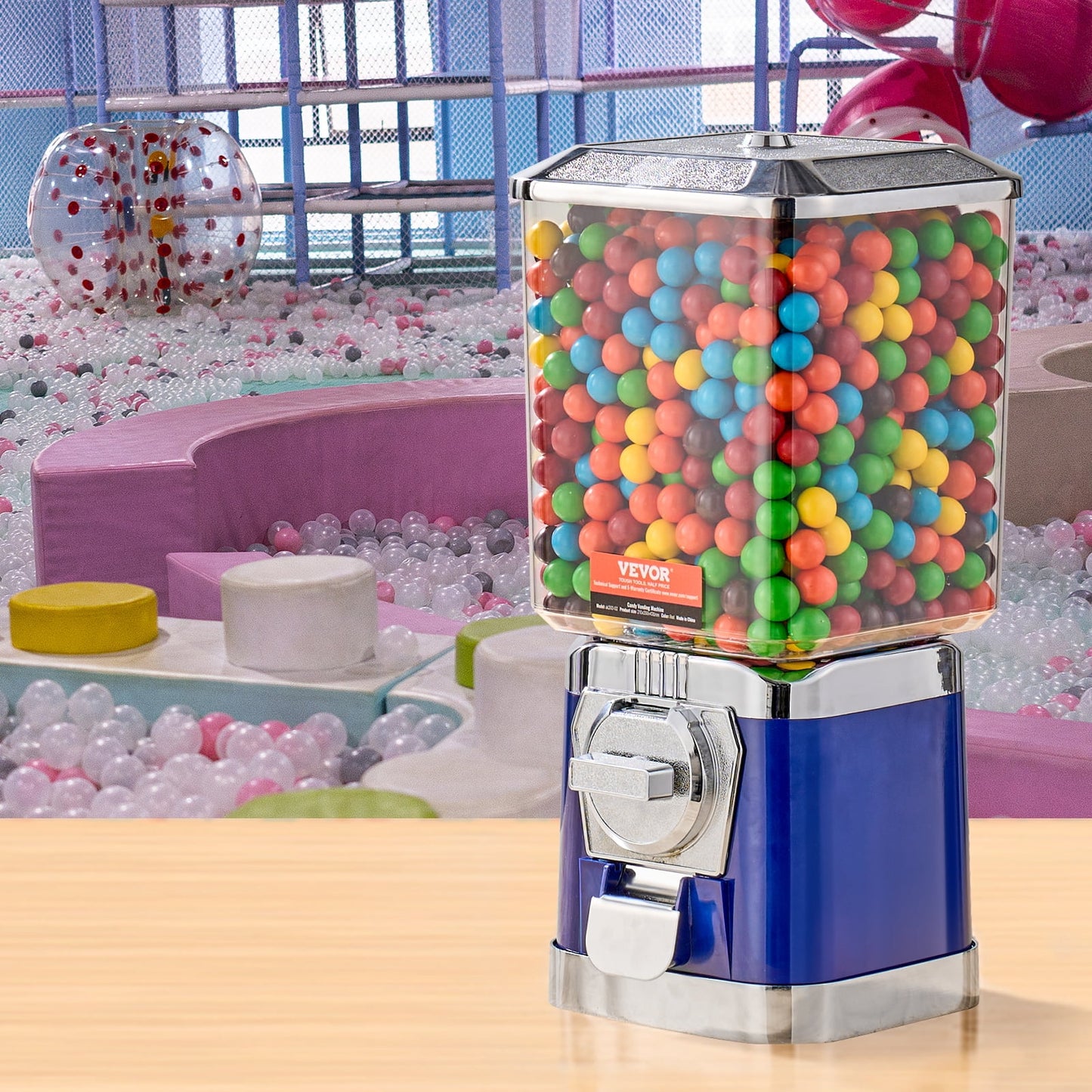 KFFKFF 17"H Gumball Machine Vending Coin Bank - Vintage Candy Dispenser in PC Blue
