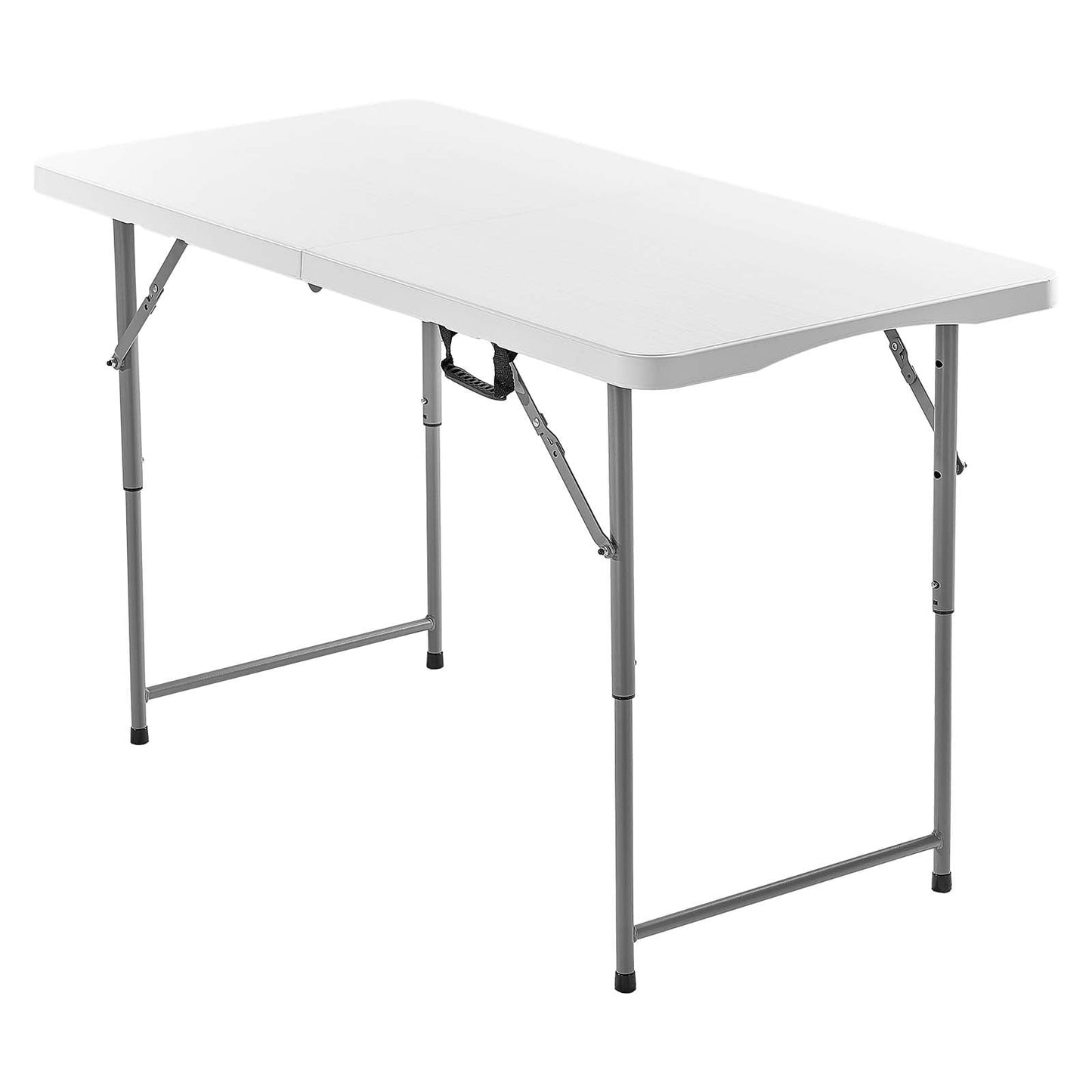 KFFKFF Mesa Plegable Portátil de 6 Pies, Mesa Utilitaria Resistente Plegable por la Mitad con Asa, Mesa Rectangular de Plástico para Interiores y Exteriores para Eventos, Comedor, Fiestas, Campamentos, Picnics y Bodas, Negra