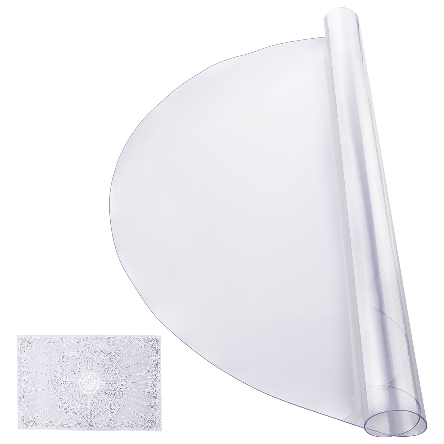 KFFKFF Protector de Mesa de PVC Transparente, 42x42 Pulgadas, Grosor de 2.0mm, Cubierta Redonda para Escritorio, Resistente Al Agua y Fácil de Limpiar, Ideal para Superficies de Oficina, Comedor y Mesita de Noche