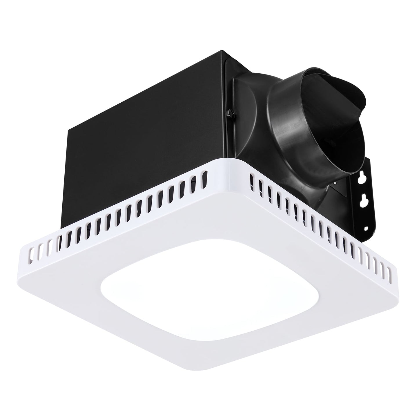 KFFKFF Bathroom Exhaust Fan with LED Light, 130 CFM Ventilation Fan with Adjustable Color Temperature, Quiet 1.5 Sones Operation, Durable AC Motor for Laundry, Storage, and Home Use, White