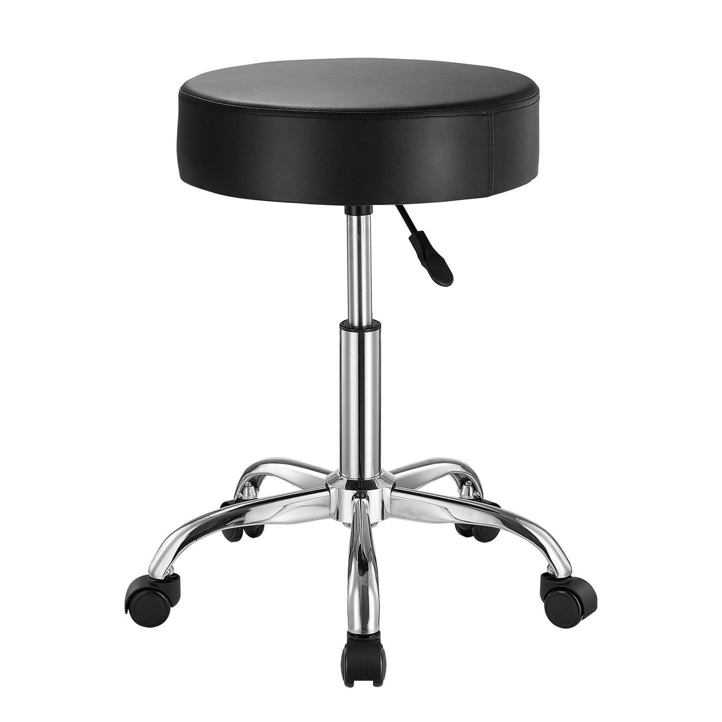 KFFKFF Circular Mobile Seat, Leather-Covered Mobile Seat with Casters, 360° Rotating Sketching Seat with Enhanced Padding, Adjustable Height Mobile Task SPA Tattoo Seat, Suitable for Office