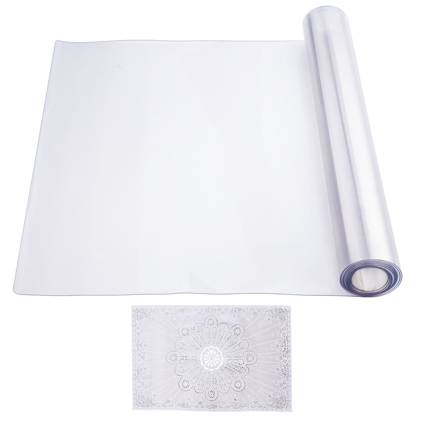 KFFKFF Clear PVC Desk Cover, 24 x 96 Inch, 1.5 mm Thickness, Rectangle Protective Table Mat, Water-Resistant & Simple to Clean, Ideal for Office, Dining, and Bedroom Surfaces