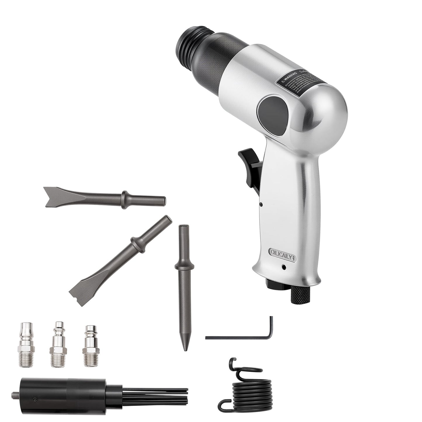 KFFKFF Pneumatic Air Hammer, 4500 BPM Tool with Needle Scaler & 4 Chisels, Compact and Lightweight Design for Cutting, Scraping, and Demolition Tasks