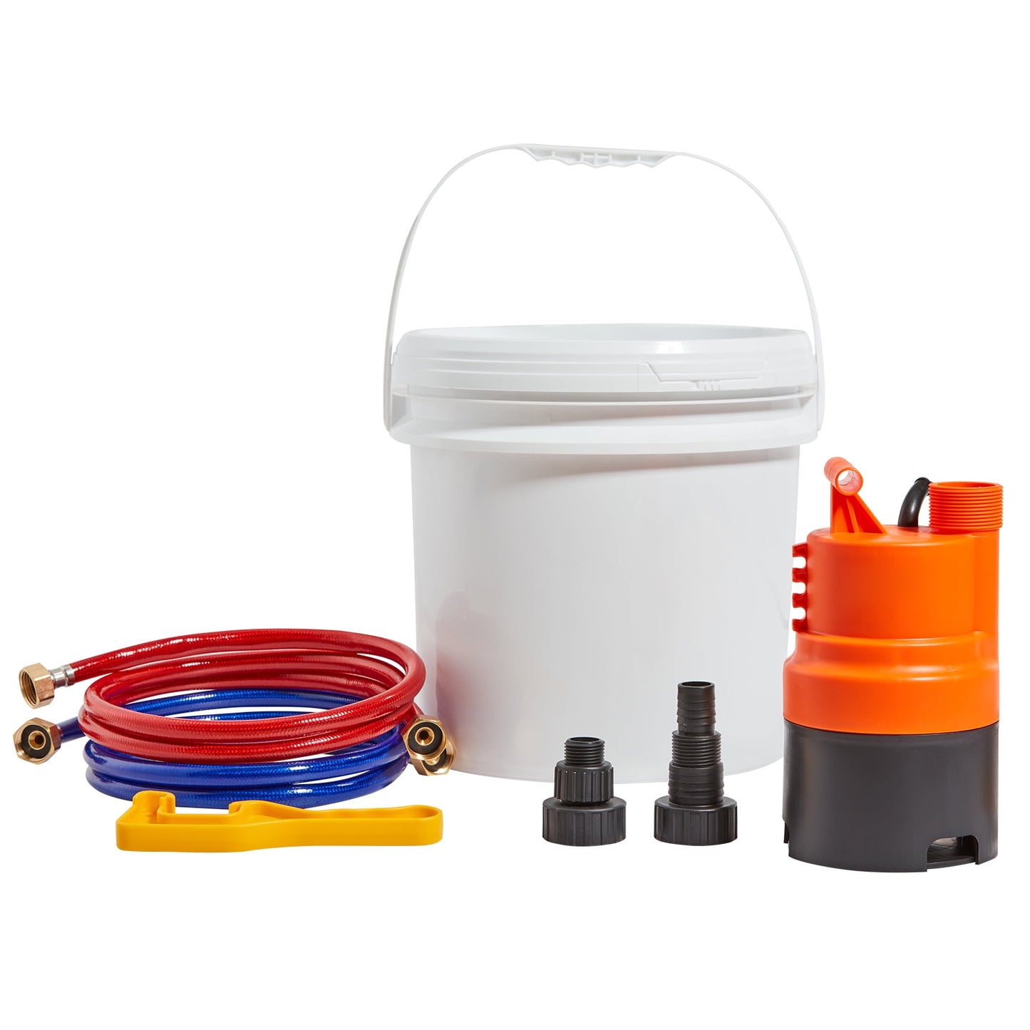 KFFKFF Tankless Water Heater Cleaning Kit with Pump, 3.7-Gallon Bucket, Hoses, Wrench, and Adapter for Quick Installation, Easy-to-Use Descaling Solution for Maintenance