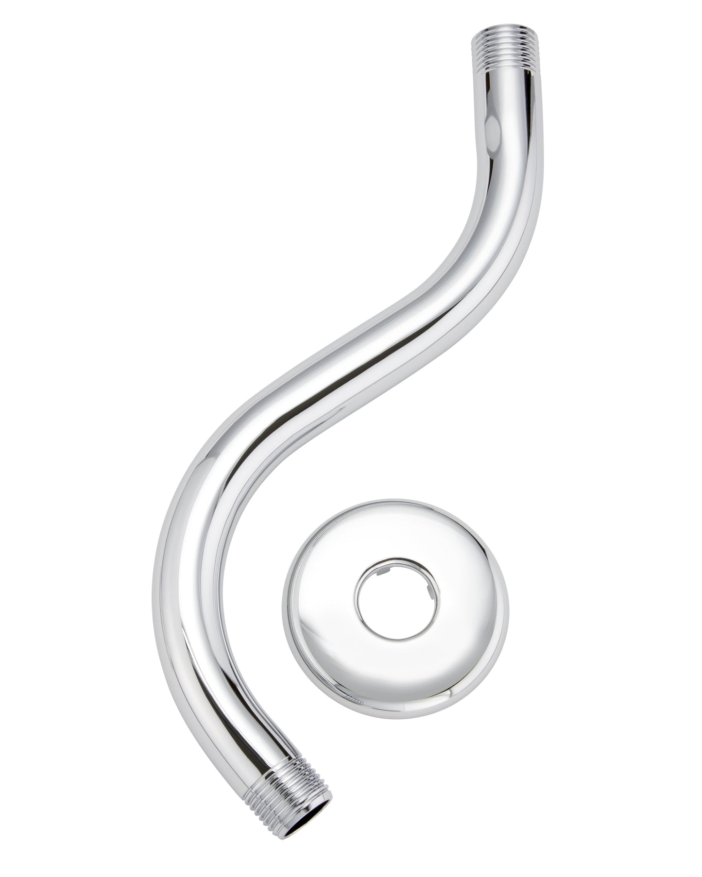 Keeney PP825-191 S-Shaped Replacement Shower Arm and Flange, Polished Chrome