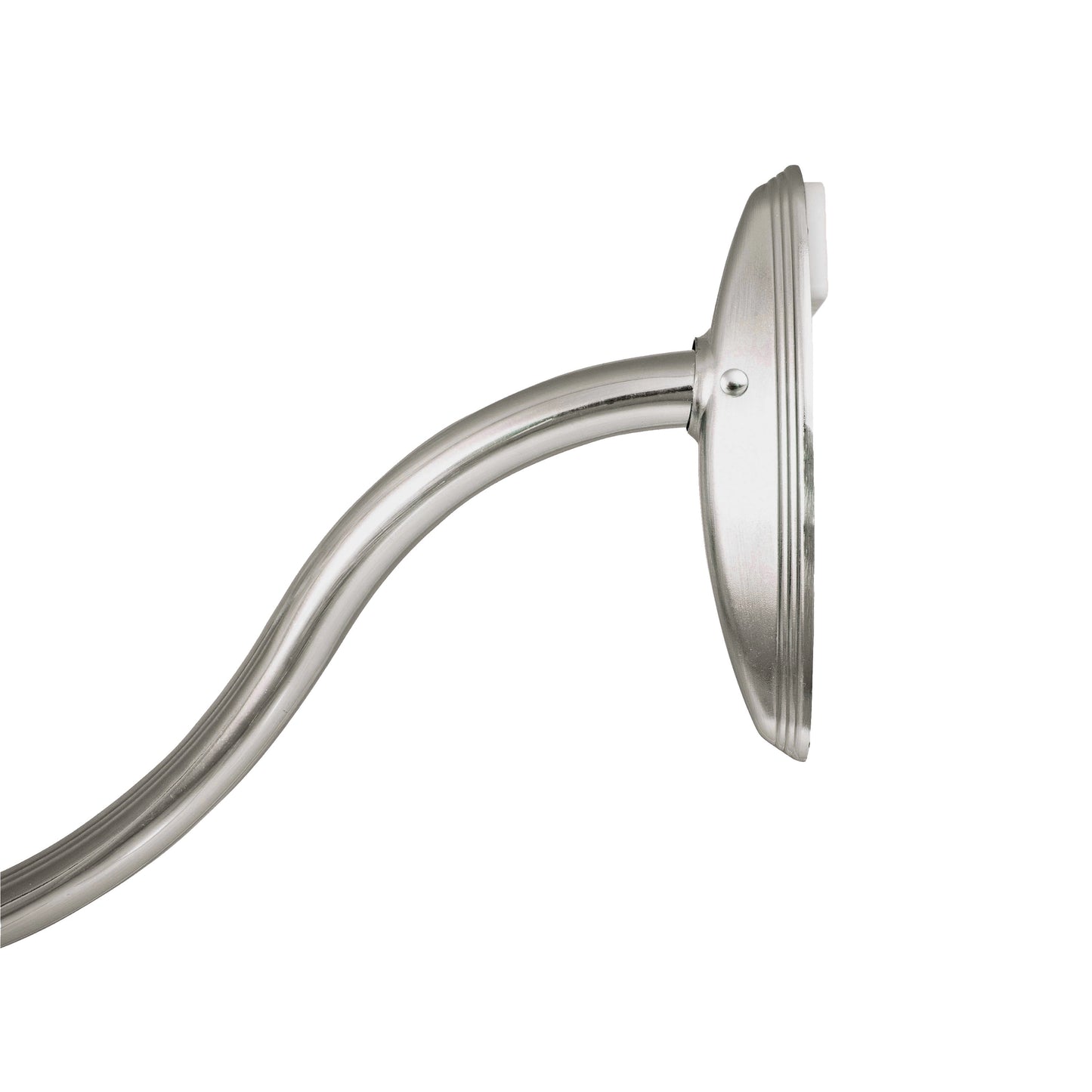 Kenney® Twist & Fit™ No Tools Curved Rust-Resistant Painted Steel Tension Shower Curtain Rod, 57-72", Brushed Nickel