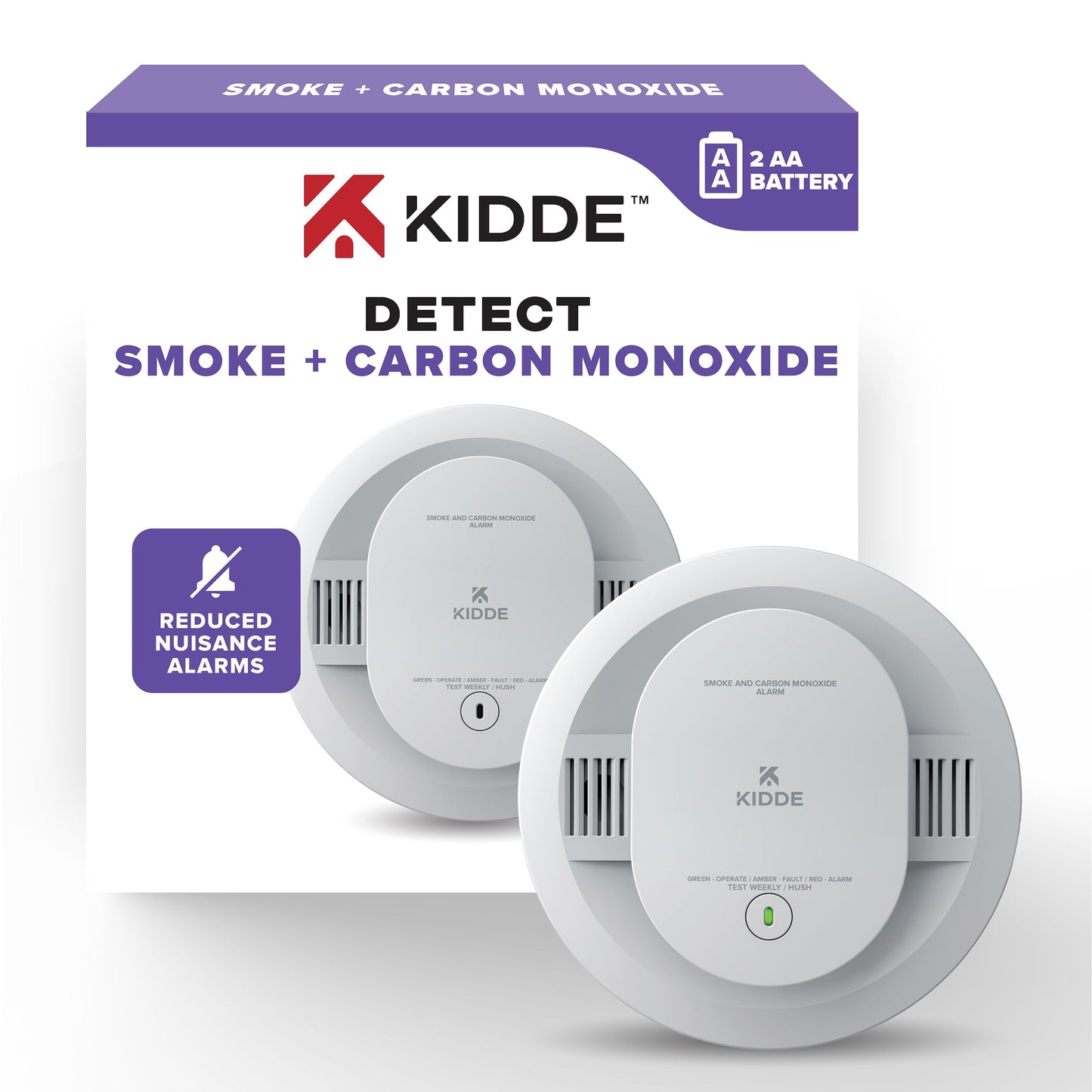 Kidde Detector de Humo y Monóxido de Carbono a BaterÃa, Incluye BaterÃas