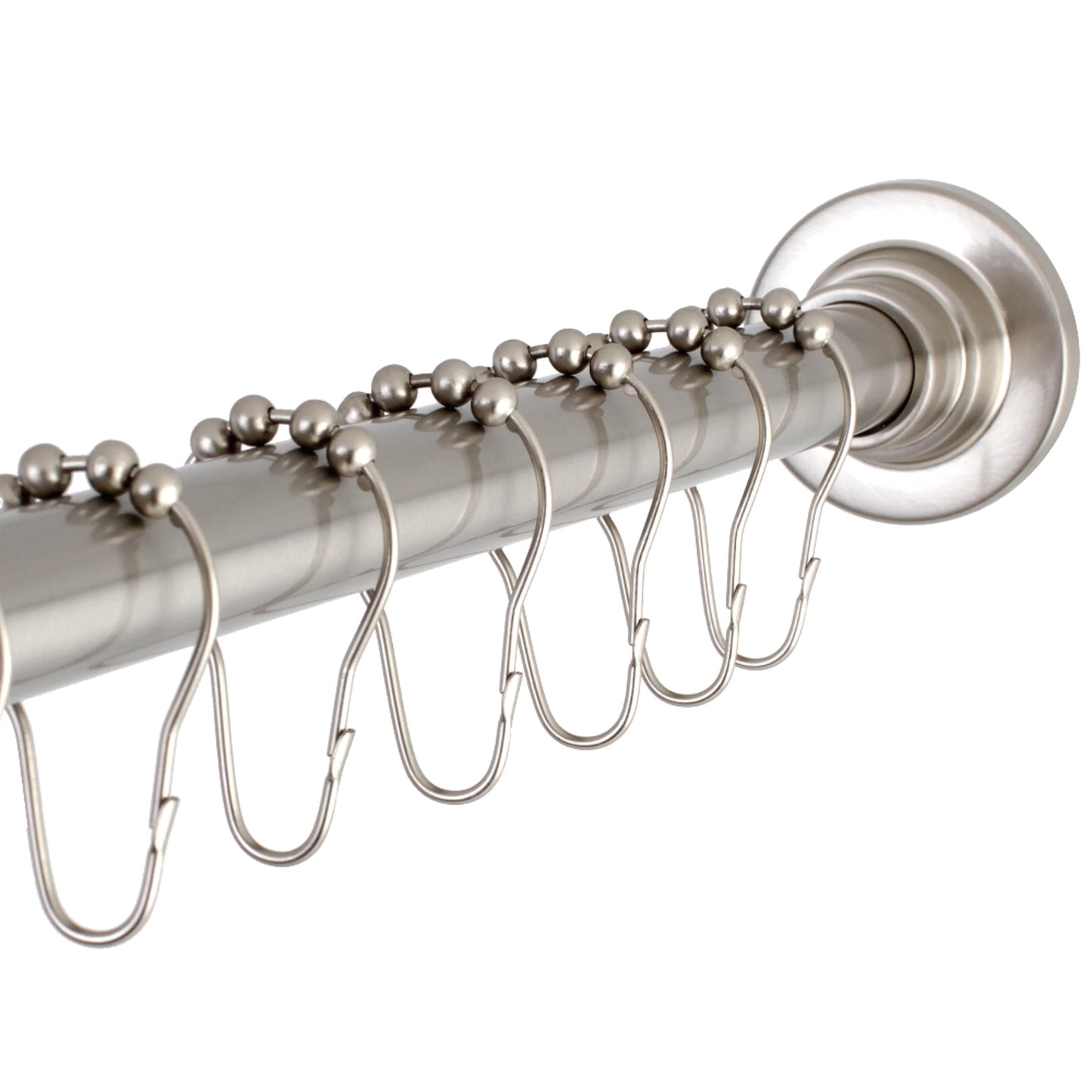 Kingston SCC3117 Edenscape 60-Inch to 72-Inch Adjustable Shower Curtain Rod with Rings in Brushed Brass