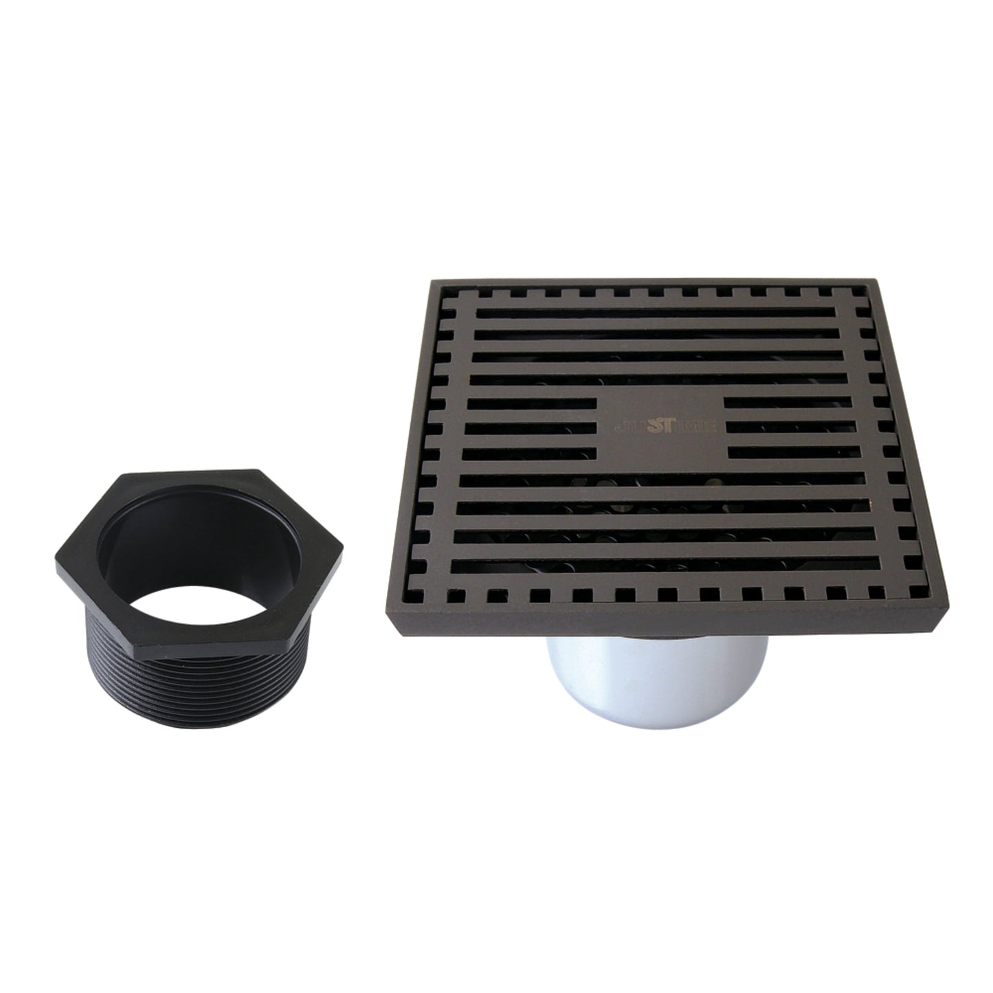 Kingston Brass BSF4464ORB Watercourse 4-Inch Brass Square Grid Shower Drain with Hair Strainer in Oil Rubbed Bronze
