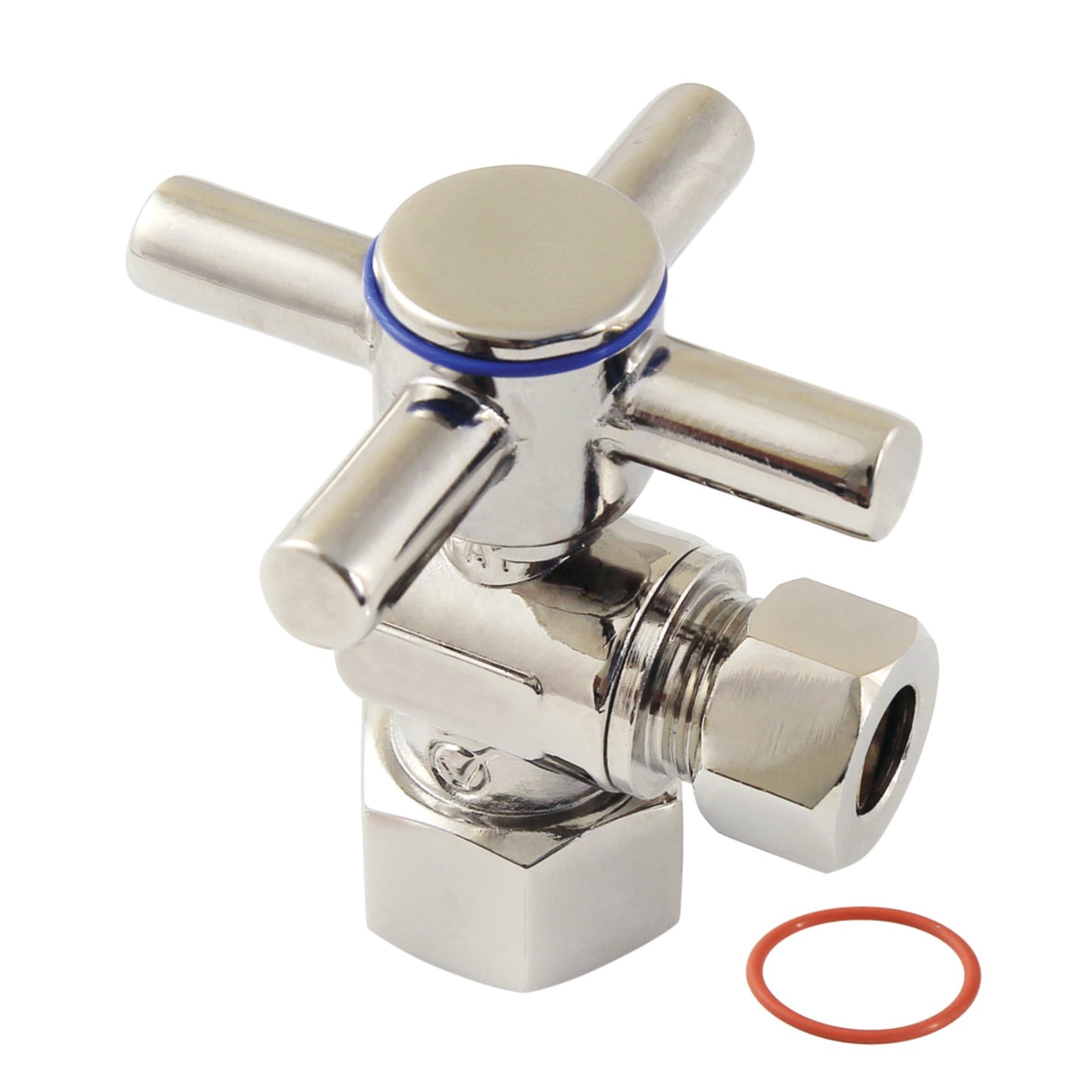 Kingston Brass CC43106DX 1/2-Inch FIP x 3/8-Inch O.D. Comp Quarter-Turn Angle Shut-Off Valve in Polished Nickel