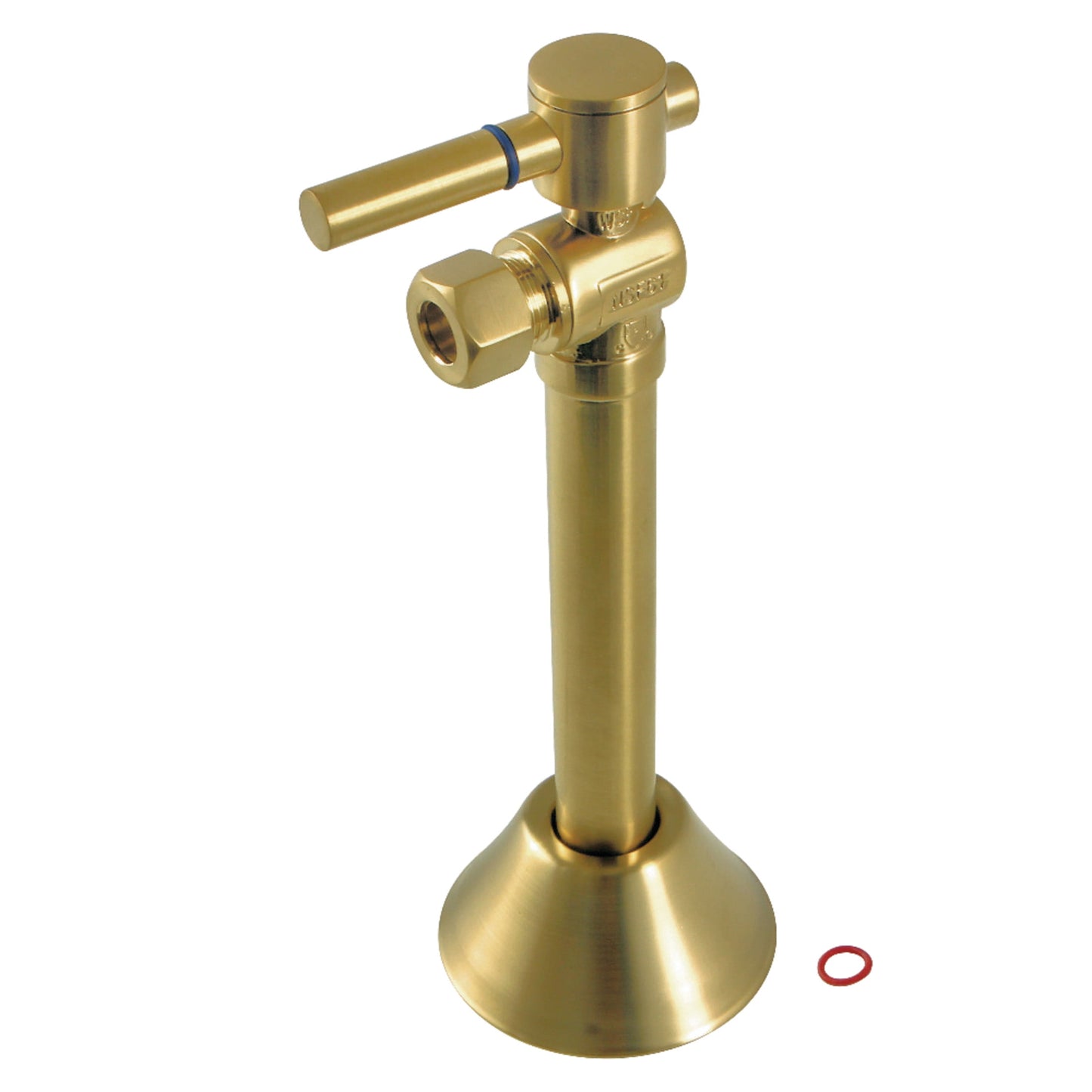 Kingston Brass CC83207DL 1/2-Inch Sweat x 3/8-Inch O.D. Comp Angle Shut-Off Valve with 5-Inch Extension in Brushed Brass
