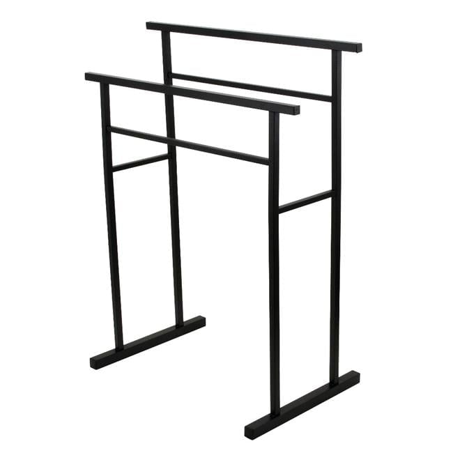 Kingston Brass SCC8240 Edenscape Pedestal Steel Construction Towel Rack, Matte Black