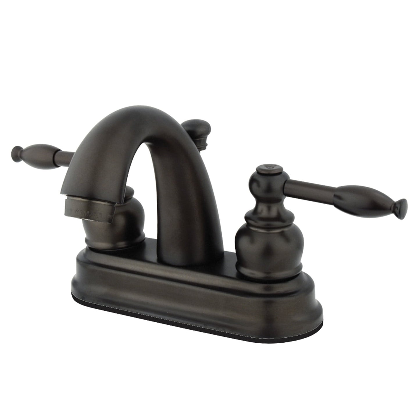Kingston Brass GKB5615KL Water Saving Knight Centerset Lavatory Faucet with Lever Handles, Oil Rubbed Bronze