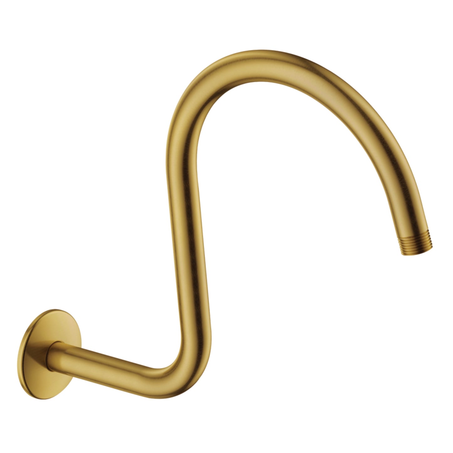 Kingston Brass K114C7 14-Inch Shower Arm with Round Flange in Brushed Brass