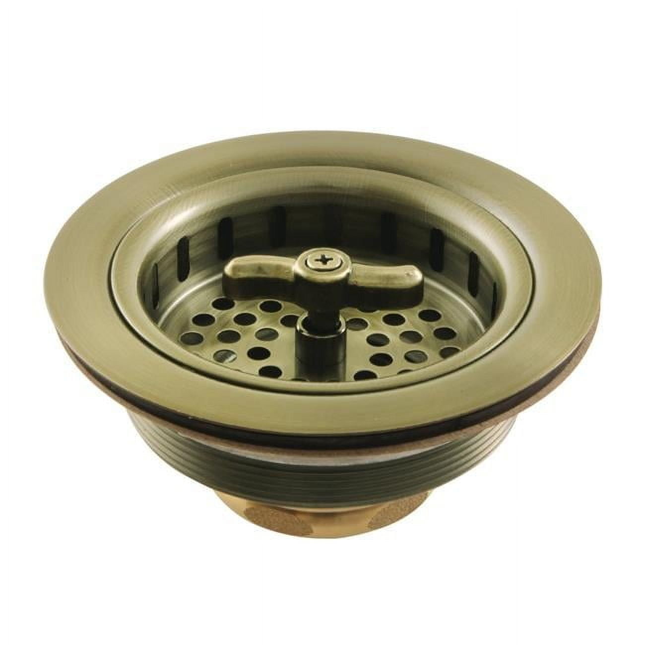 Kingston Brass K212AB Tacoma Spin & Seal Sink Basket Strainer, Antique Brass