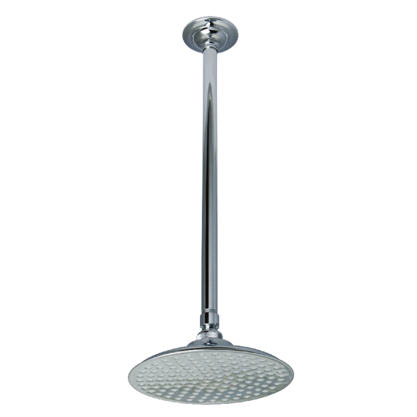 Kingston Brass K236K21 Trimscape 7-3/4 Inch Round Raindrop Brass Shower Head with 17-Inch Ceiling Mount Shower Arm in Polished Chrome