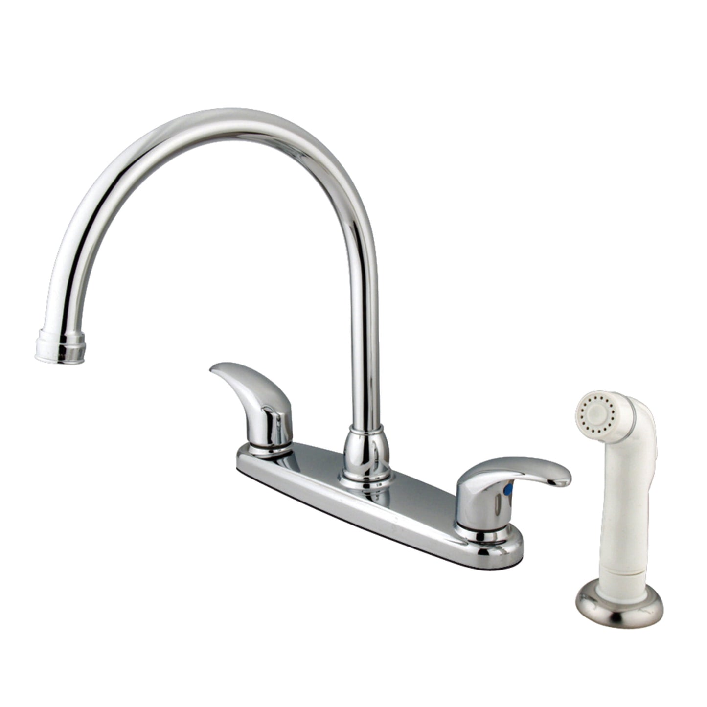 Kingston KB6791LL Legacy Two-Handle 4-Hole 8" Centerset Kitchen Faucet with Side Sprayer in Polished Chrome