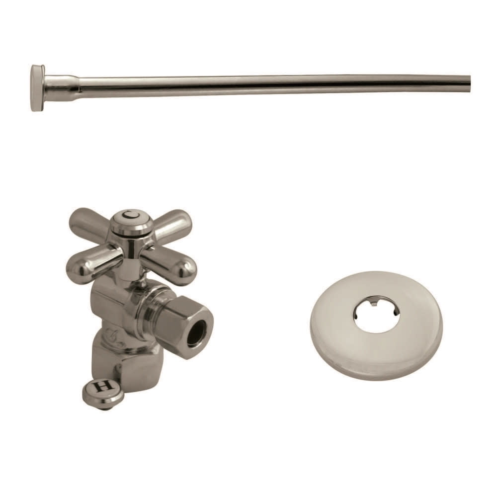 Kingston Brass KTK108P Trimscape Toilet Supply Kit, 1/2" IPS x 3/8" O.D. Comp, Brushed Nickel