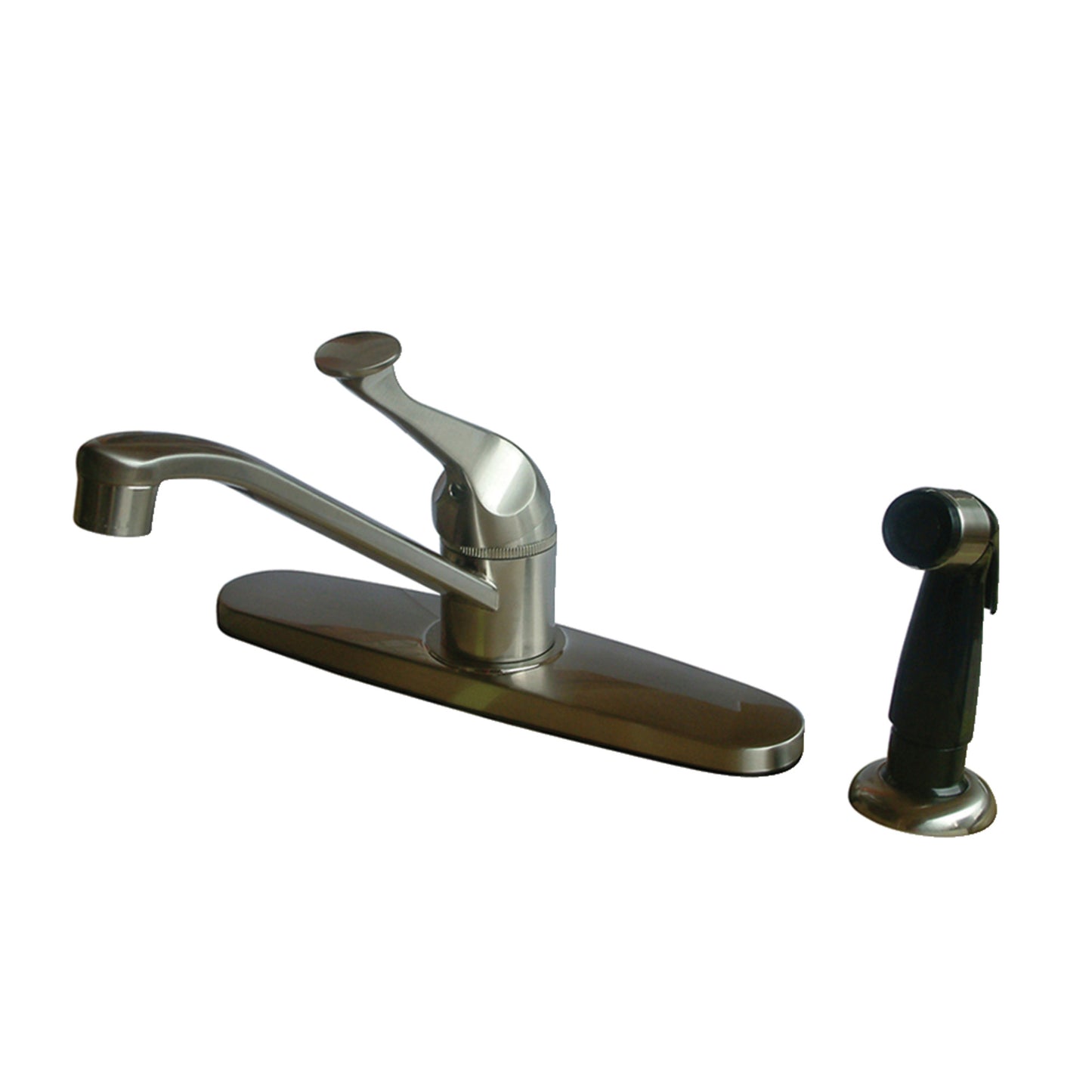 Kingston KB572SN Chatham One-Handle 4-Hole 8" Centerset Kitchen Faucet with Side Sprayer in Brushed Nickel