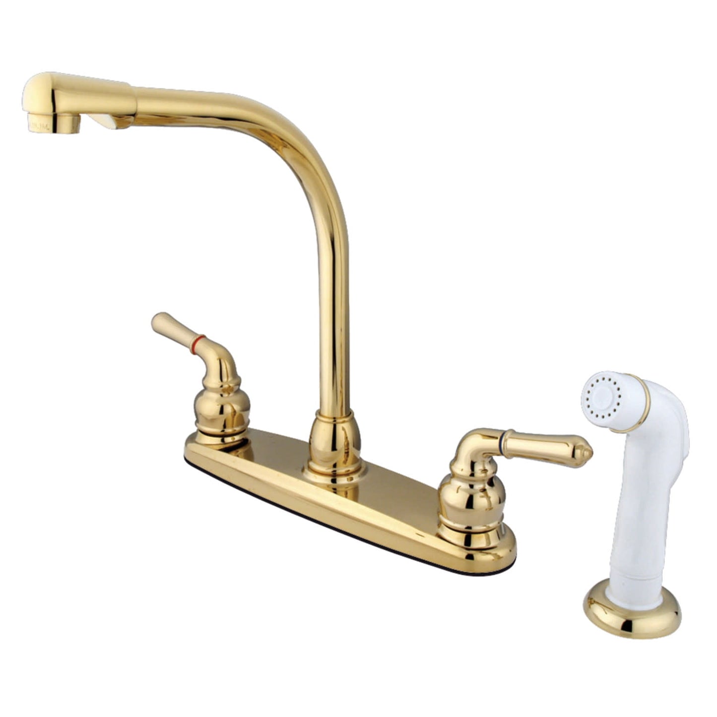 Kingston Brass Magellan 8" High Arch Kitchen Faucet With Sprayer