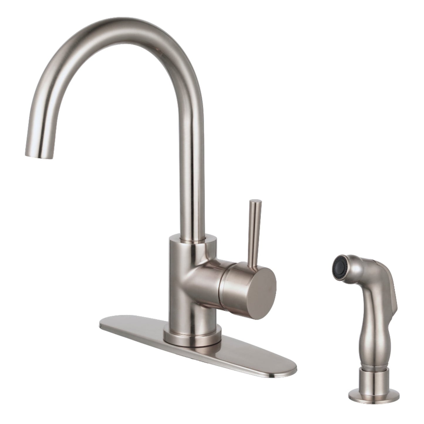 Kingston Brass LS8578DLSP Grifo de Cocina Monomando Concord con Rociador Lateral, NÃquel Cepillado