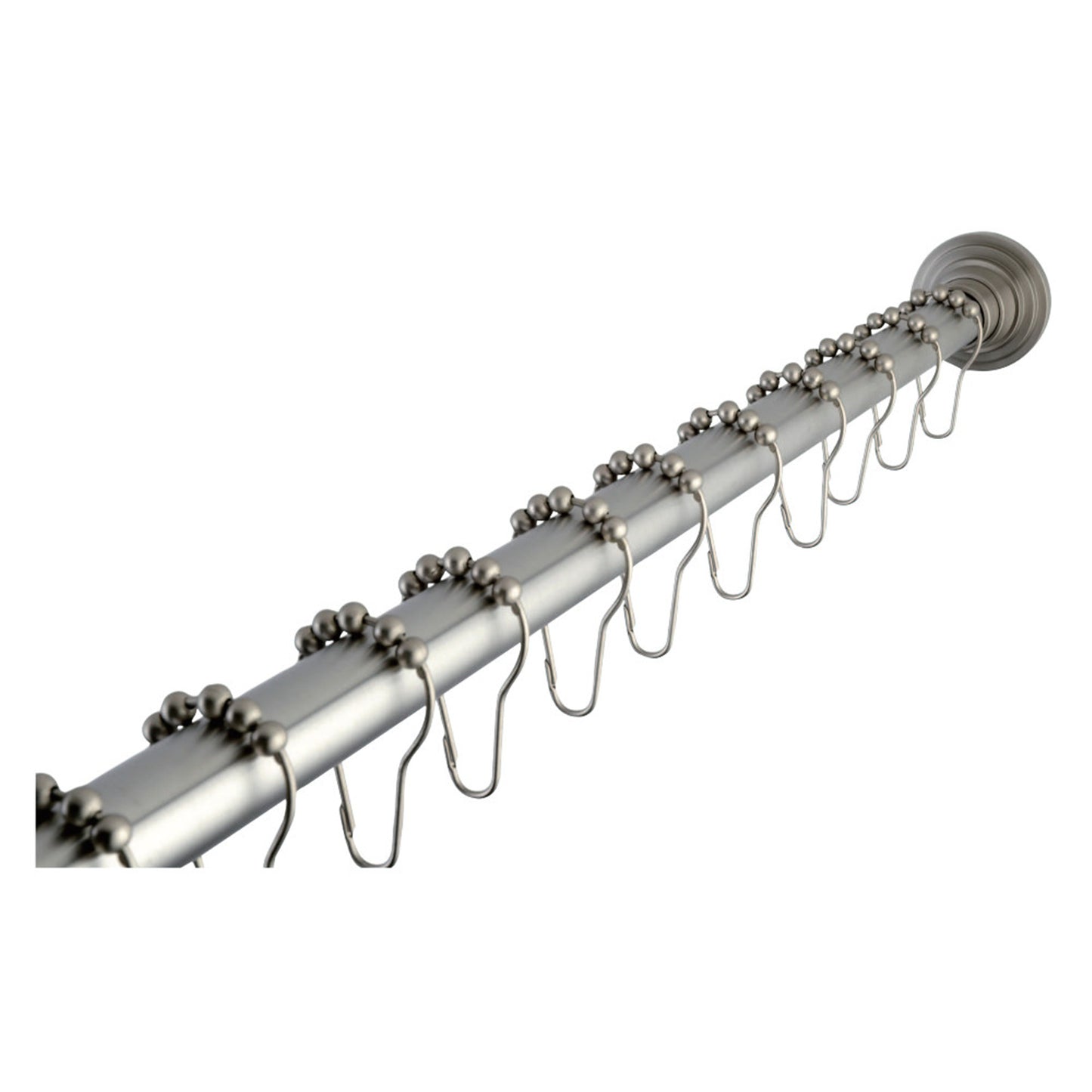 Kingston Brass SRK608 Americana 72" Adjustable Stainless Steel Shower Curtain Rod with Ring Combo, Brushed Nickel