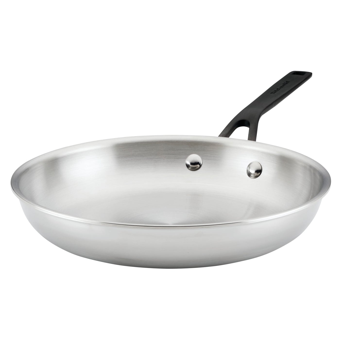 KitchenAid 5-Ply Clad 10 Inch Stainless Steel Induction Frying Pan, Dishwasher Safe, Metal Utensil, Broiler and Oven Safe to 500°F, Polished Stainless Steel