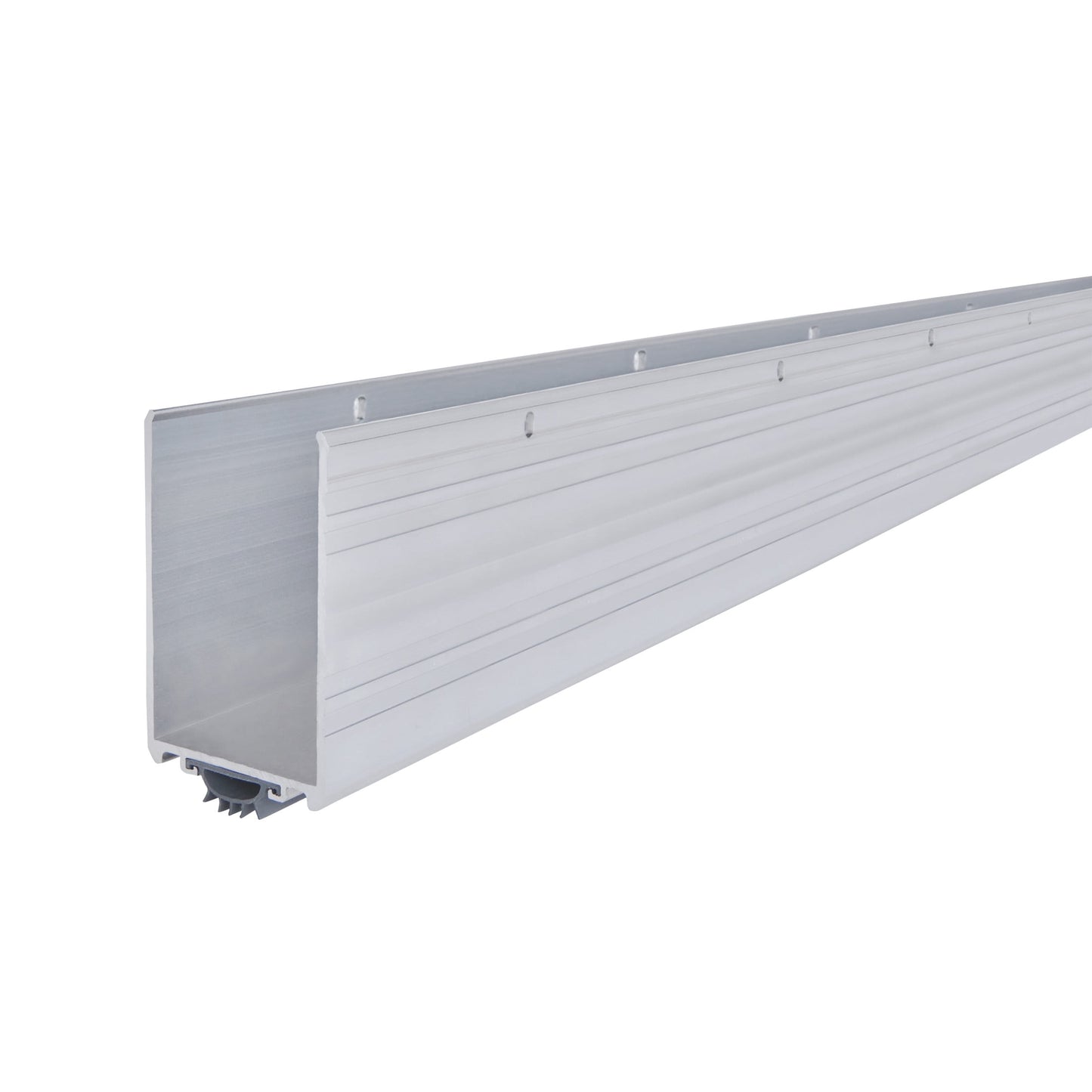 M-D Building Products 68593 36 in. Aluminio Plateado y Vinilo en Forma de U Sello de Rosca para Debajo de la Puerta con Placa de Impulso