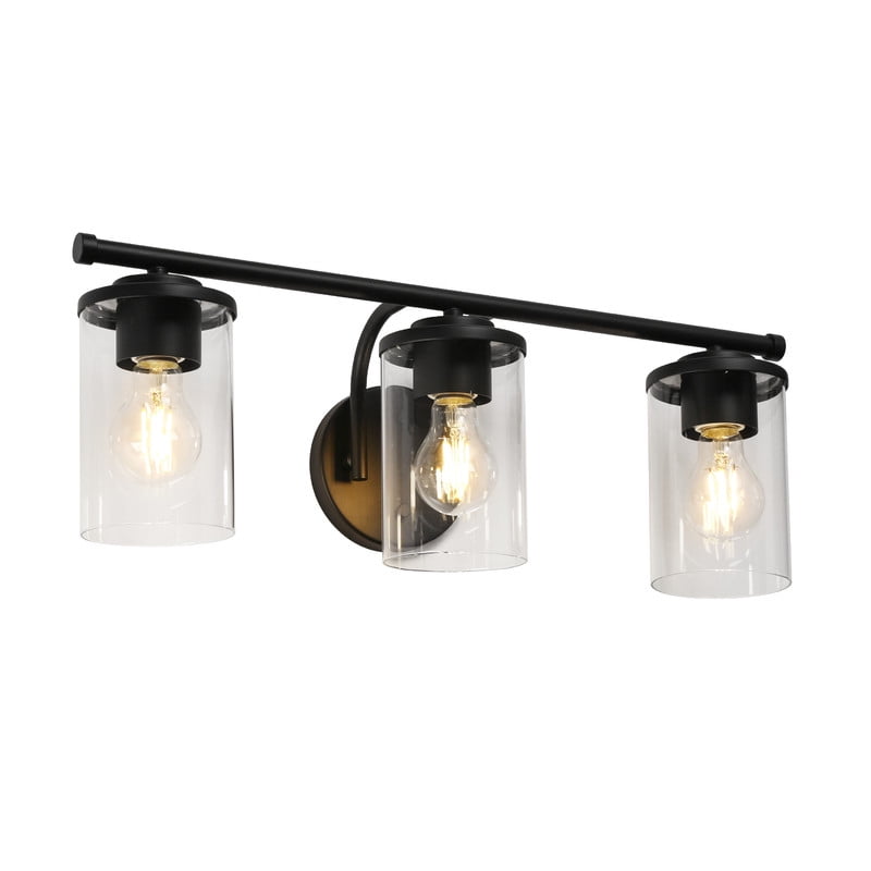 LNC 3-Light Modern Farmhouse Vanity Light, Matte Black Wall Light for Bathroom