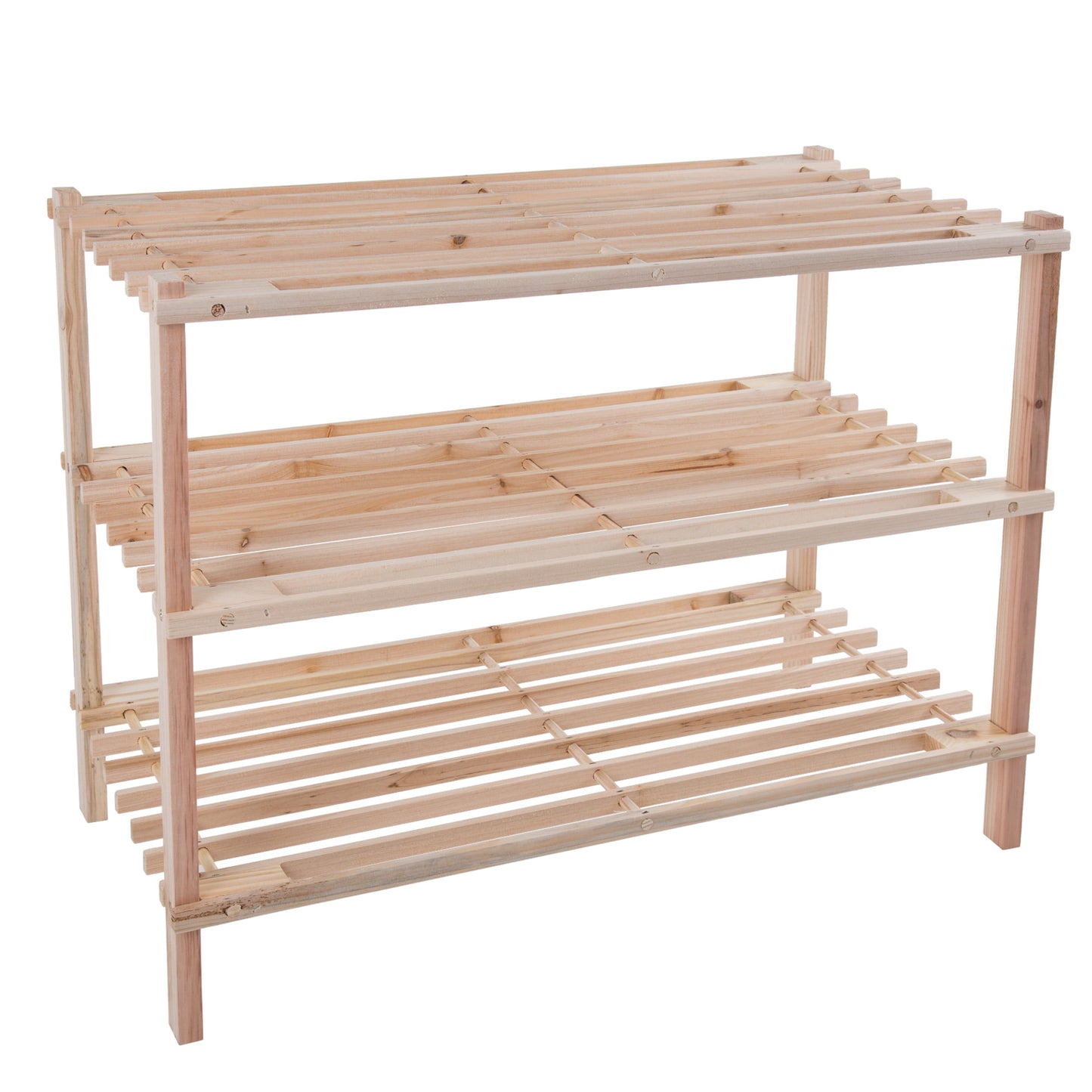 Shoe Storage Rack '– 3-Tier Wood Shoe Organizer for Closet Bathroom Entryway '– Shoe Shelf