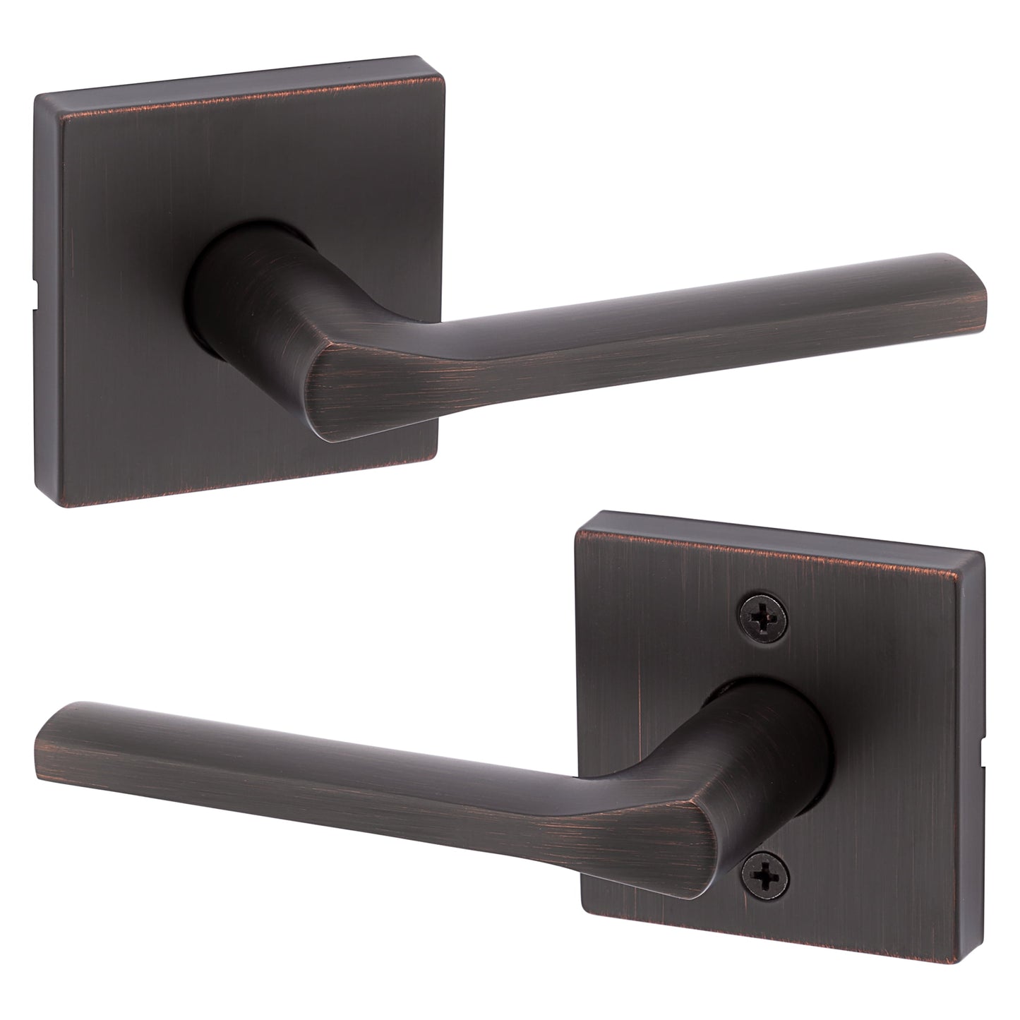 Kwikset Lisbon Square Passage Lever Doorknob Venetian Bronze