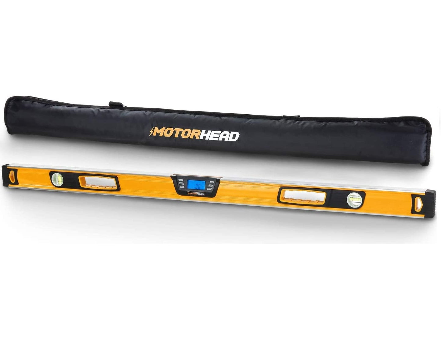 MOTORHEAD 48-Inch 0°-360° SMART DIGITAL Level, LCD Screen, Audible Alerts, Water, Dust & Shock Resistant, Aluminum Body, Magnetic Bottom