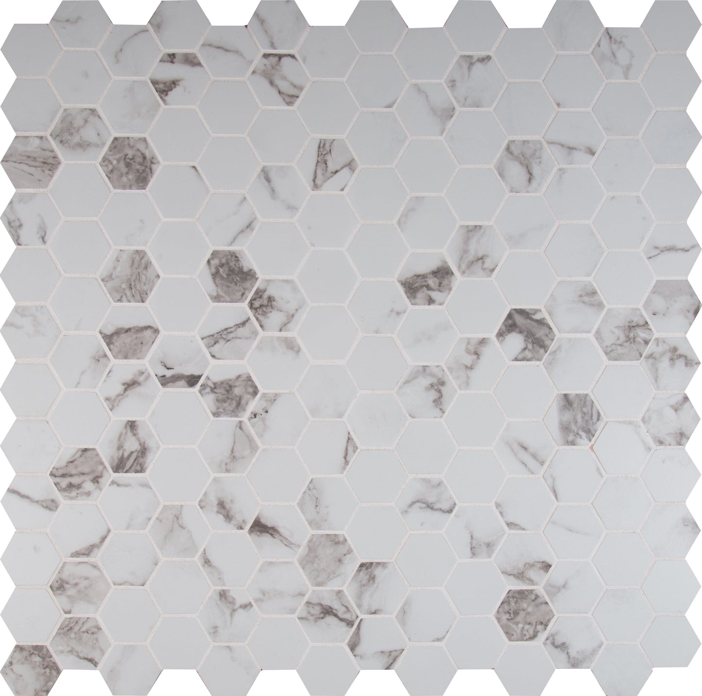MSI Statuario 12 in. x 12 in. x 10mm Matte Porcelain Mesh-Mounted Mosaic Floor and Wall Tile (8 sq. ft./Case)