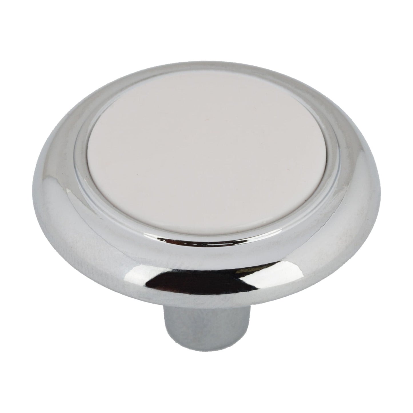(3 pack) Mainstays 1-1/4" (32mm) Classic Cabinet Knob, Chrome and White, 10 Pack