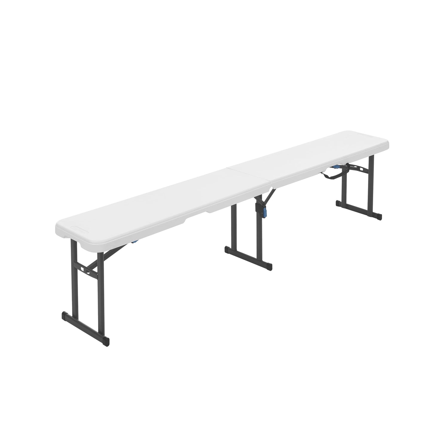 Mainstays 6' Centerfold Bench, Steel Frame, Indoor Outdoor, Includes Carry Handle, White
