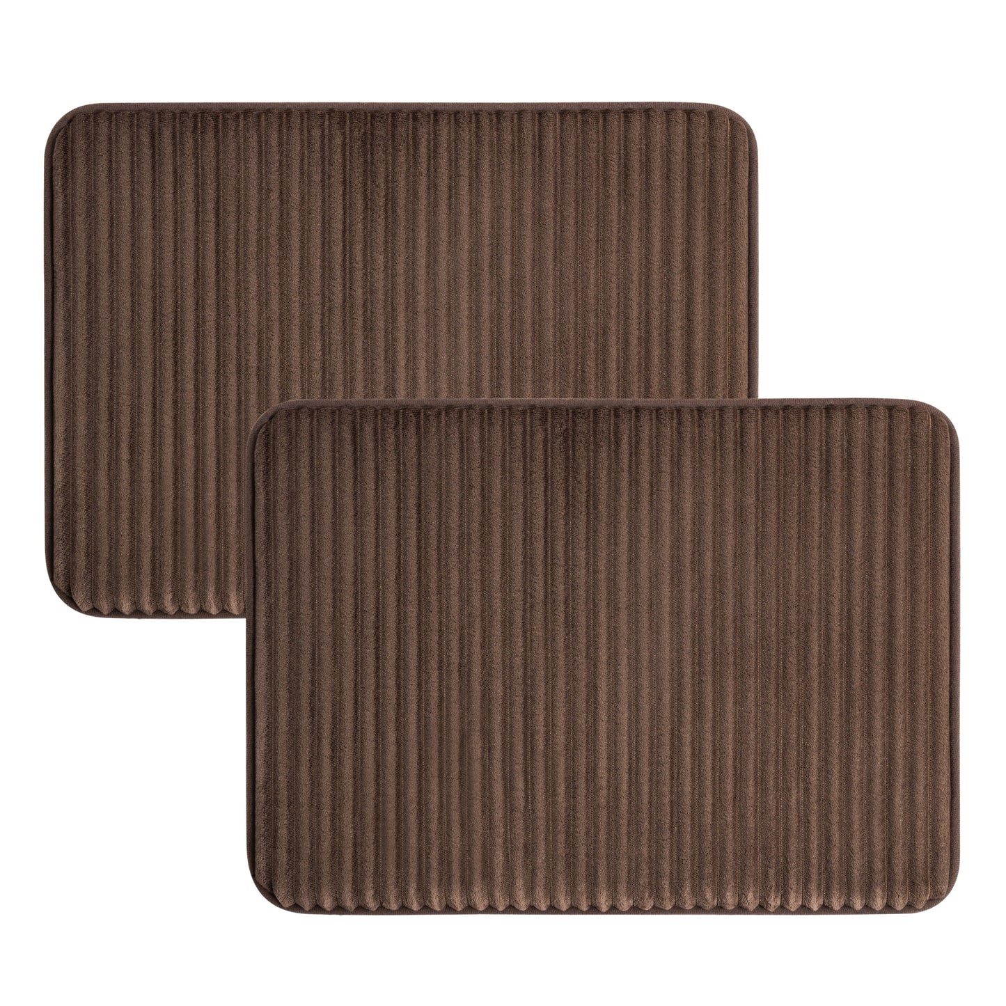 Mainstays Grey 2-Piece Performance Foam 17"x 24" Bath Rug Set