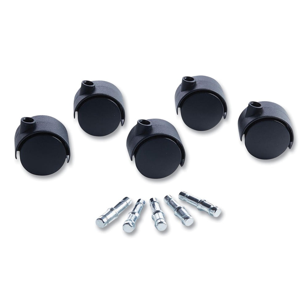 Master Caster Deluxe Duet Nylon 2" Twin Wheel Casters, Matte Black, 5 Count
