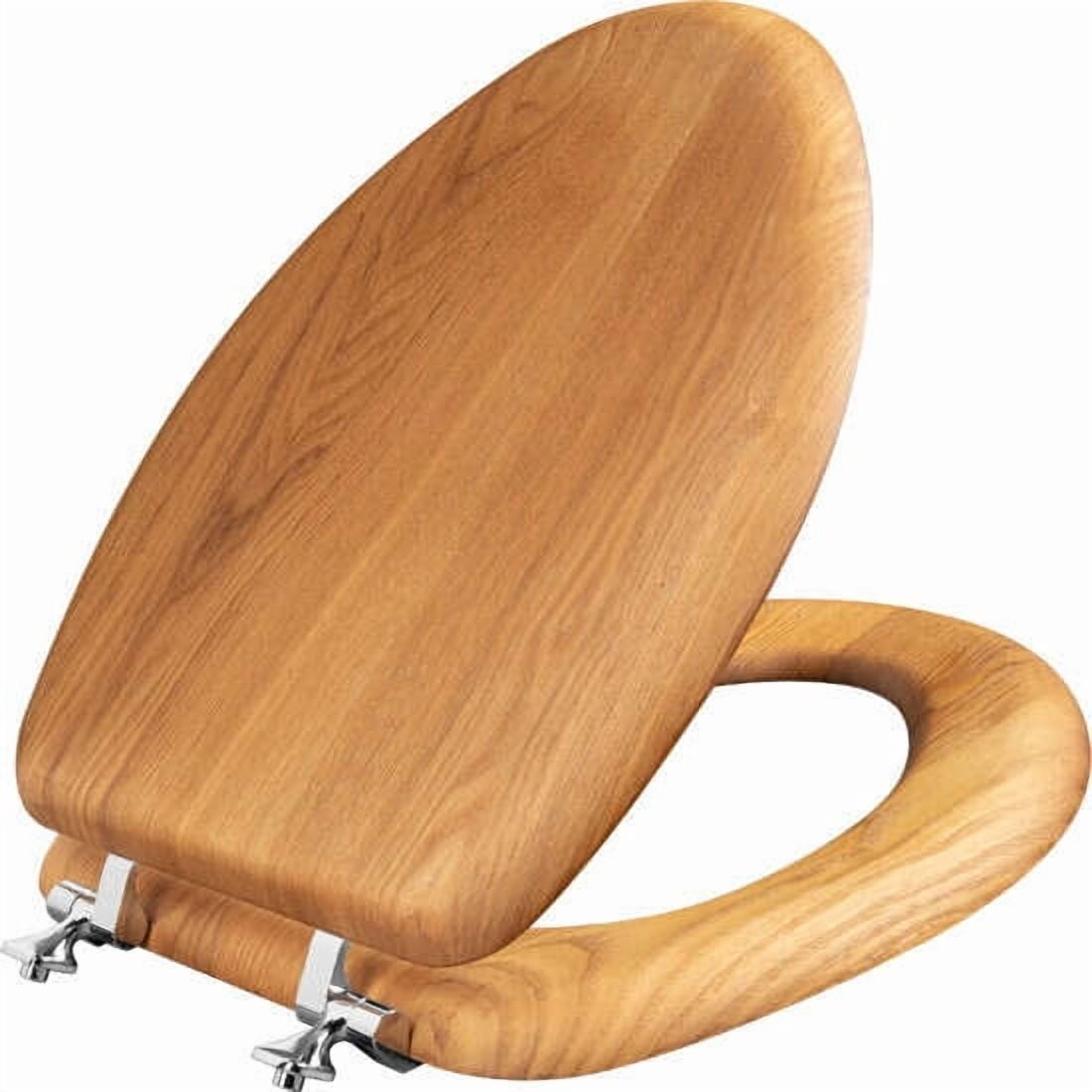 Mayfair 19601CP-378 Asiento de Inodoro Alargado de Chapa de Roble Natural
