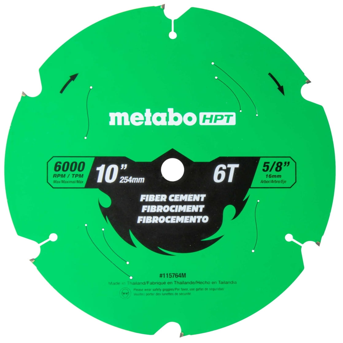 Metabo HPT 10-In Fiber Cement Blade, 6-Tooth Saw, 115764M