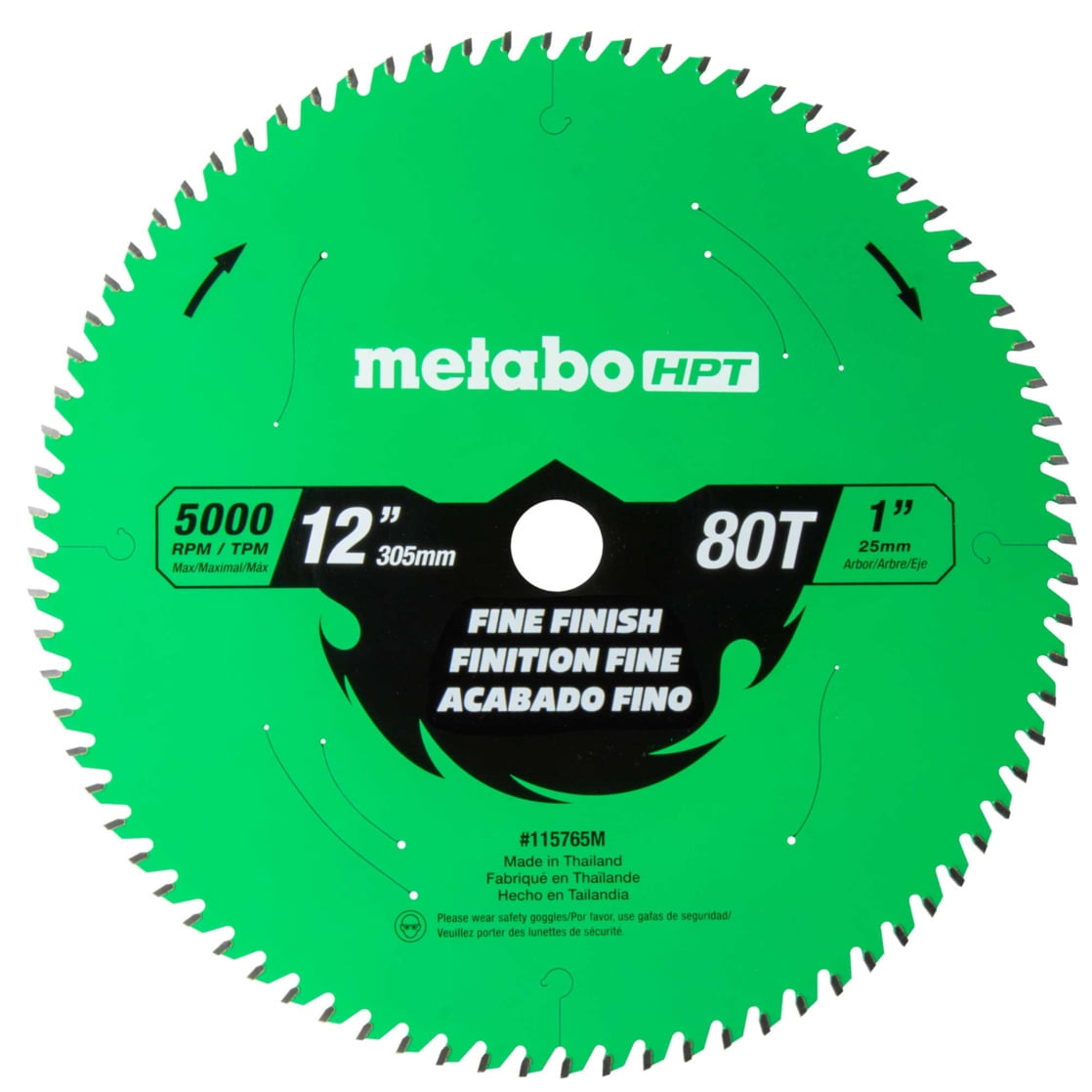 Metabo HPT 12-In Saw Blade for Miter Saw, 80-Tooth, 115765M