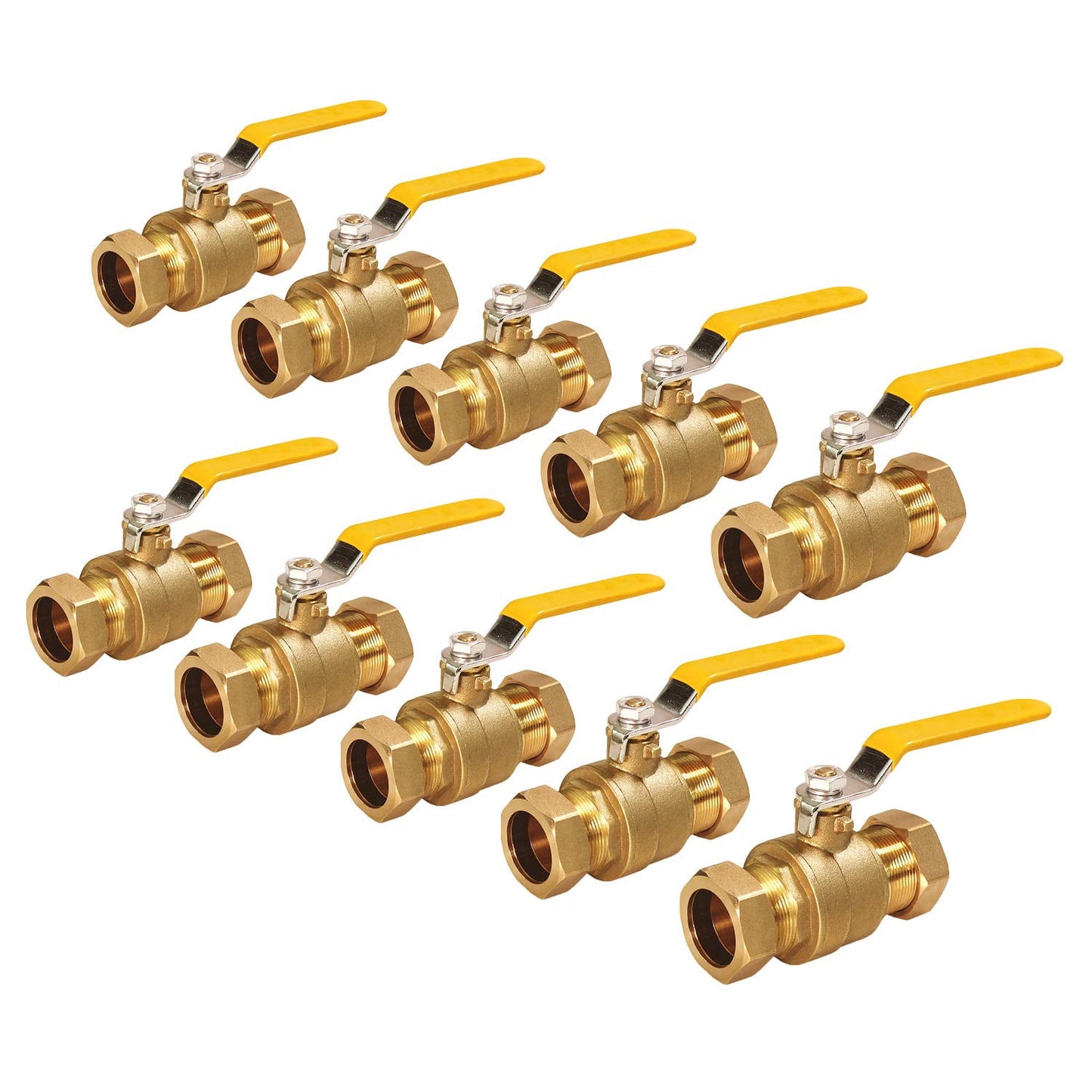 Midline Valve 822234M-10 Premium Brass Full Port Ball Valve, 1/2 in. Compression Connections (10 Pack)