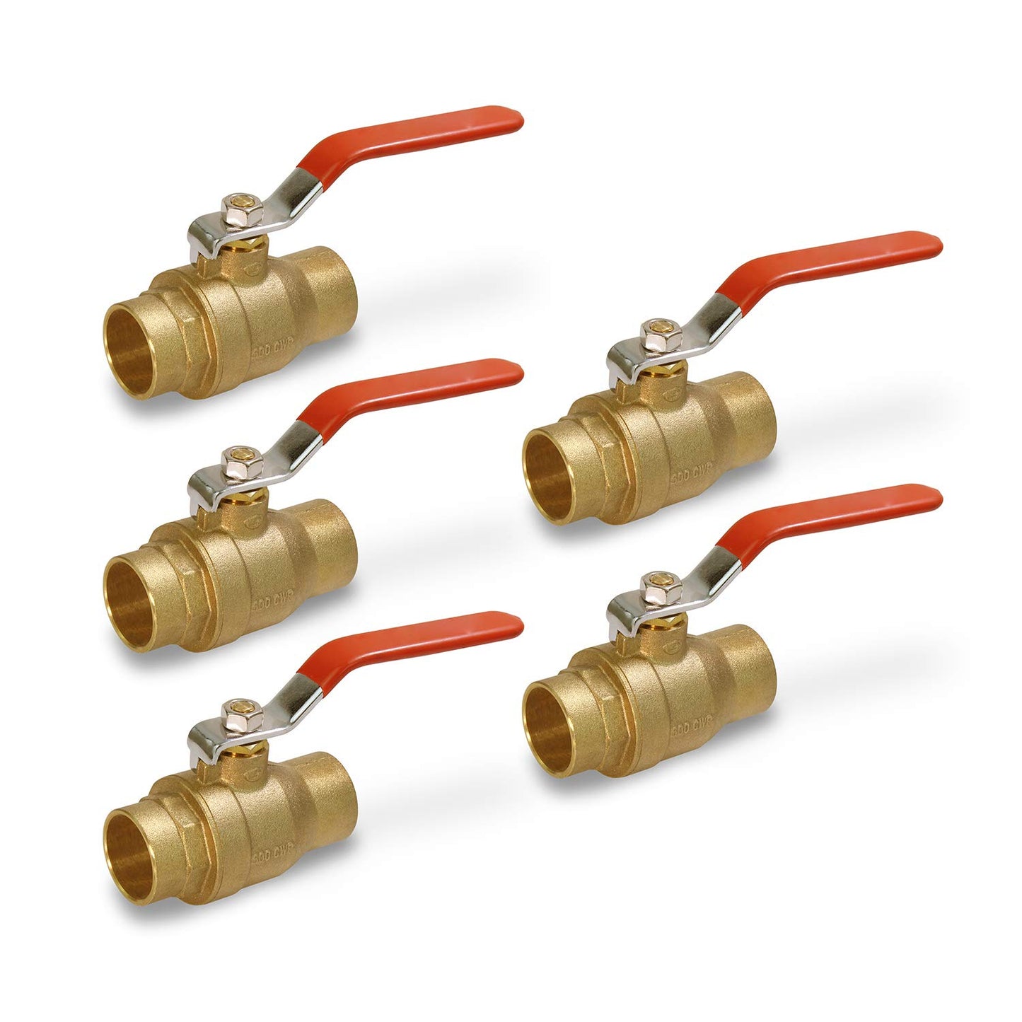 Midline Valve C522336-5 Premium Brass Gas Ball Valve, with 1-1/4 in. Sweat Connections (5 Pack)