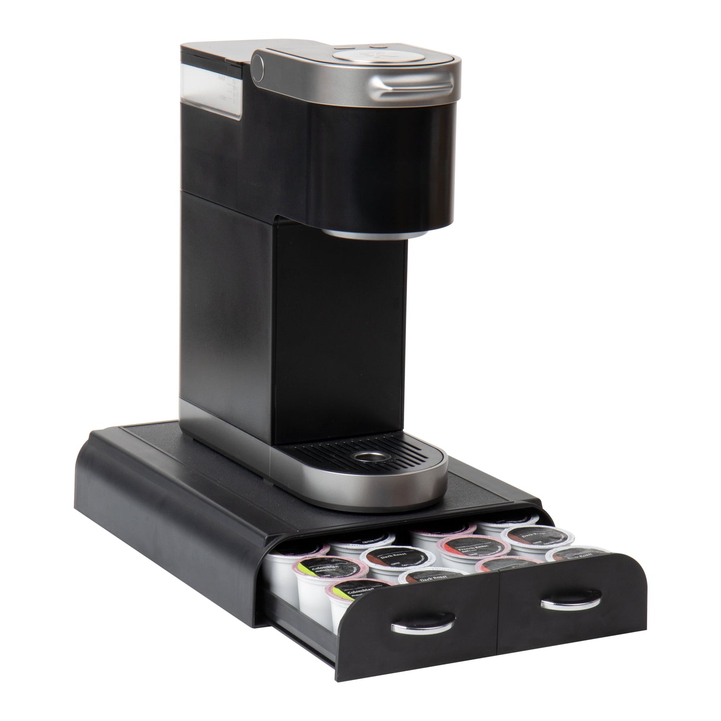 Mind Reader Single Serve Pod Organizer, 2 Drawers, Keurig Mini Compatible, 2.5"H, Black
