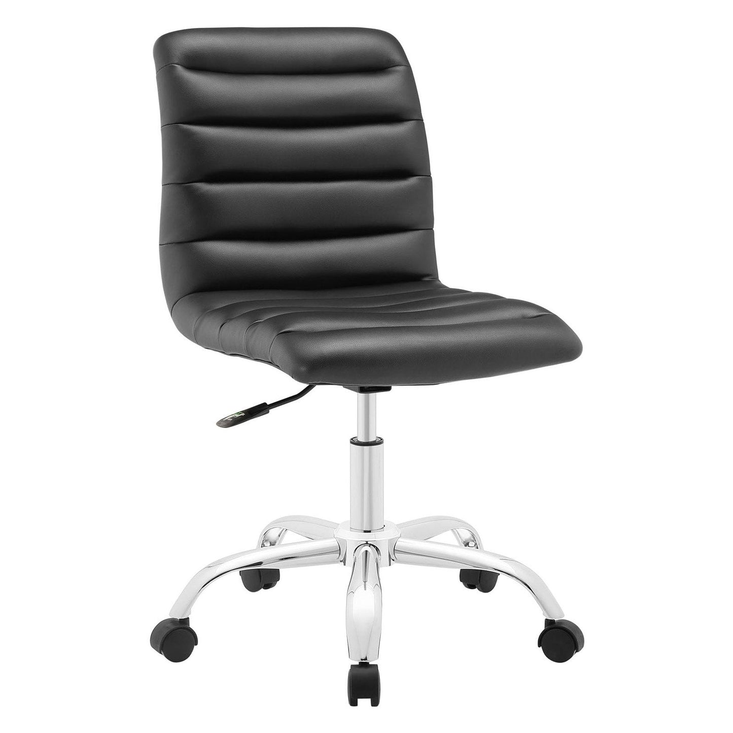 Modway Ripple Armless Mid Back Leatherette Office Chair, Multiple Colors