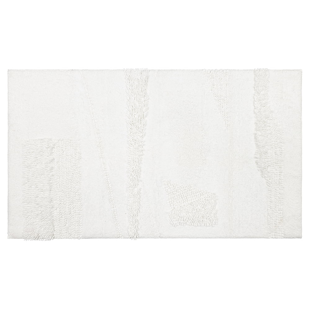 Mohawk Home Plush Cotton Fade/Stain Resistant Non-slip Machine Washable Bath Mat, Artic White, 1' 5" x 2'