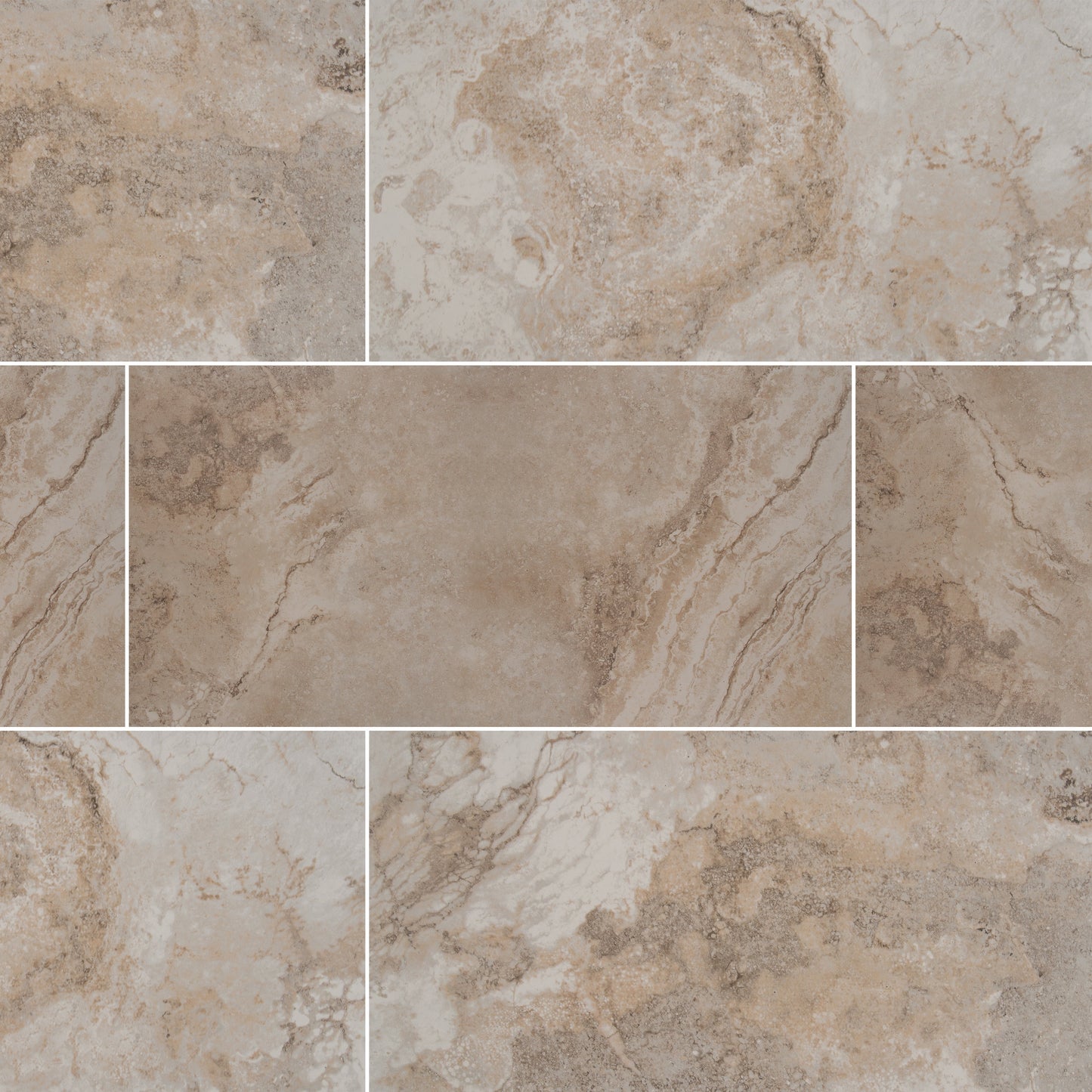 Napa Baldosa de Cerámica Esmaltada Beige de 12 x 24 Pulgadas (16 Pies Cuadrados/caja)
