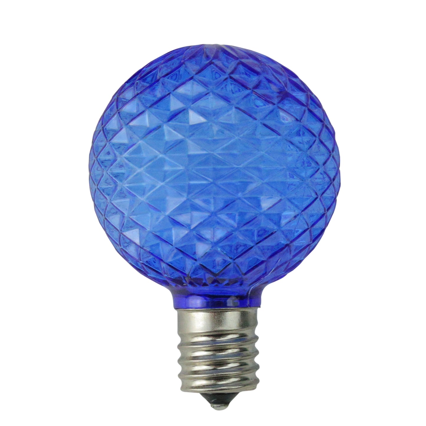 Pack of 25 Faceted LED G50 Blue Christmas Replacement Bulbs