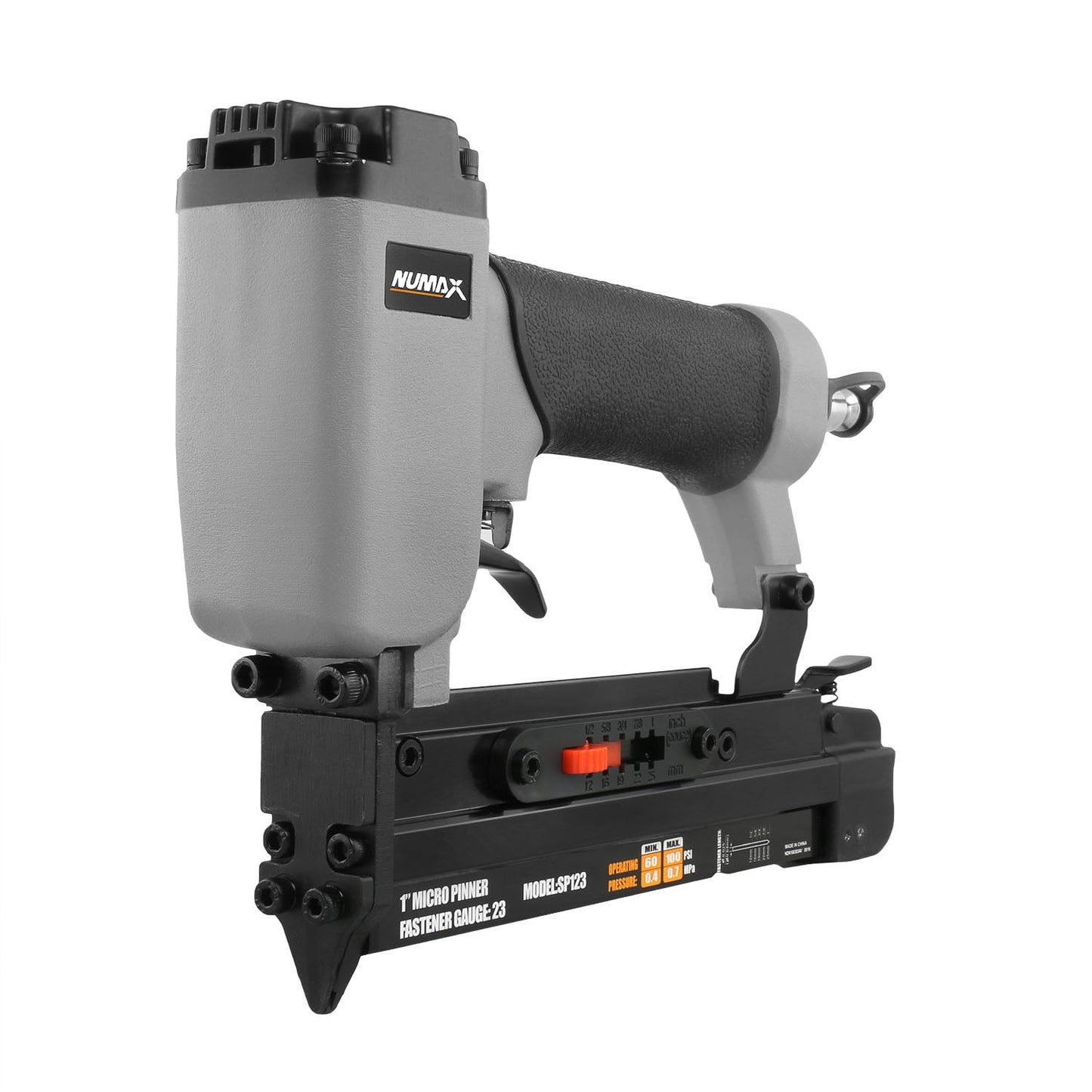NuMax Pneumatic 23-Gauge 1-Inch Micro Pin Nailer with Aluminum Body and Ergonomic Grip